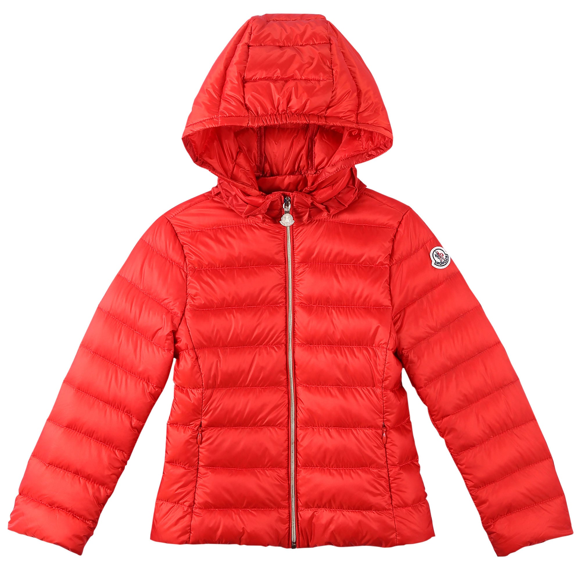 Girls Orange-Red Down Padded Hooded 'Iraida' Jackets - CÉMAROSE | Children's Fashion Store - 1