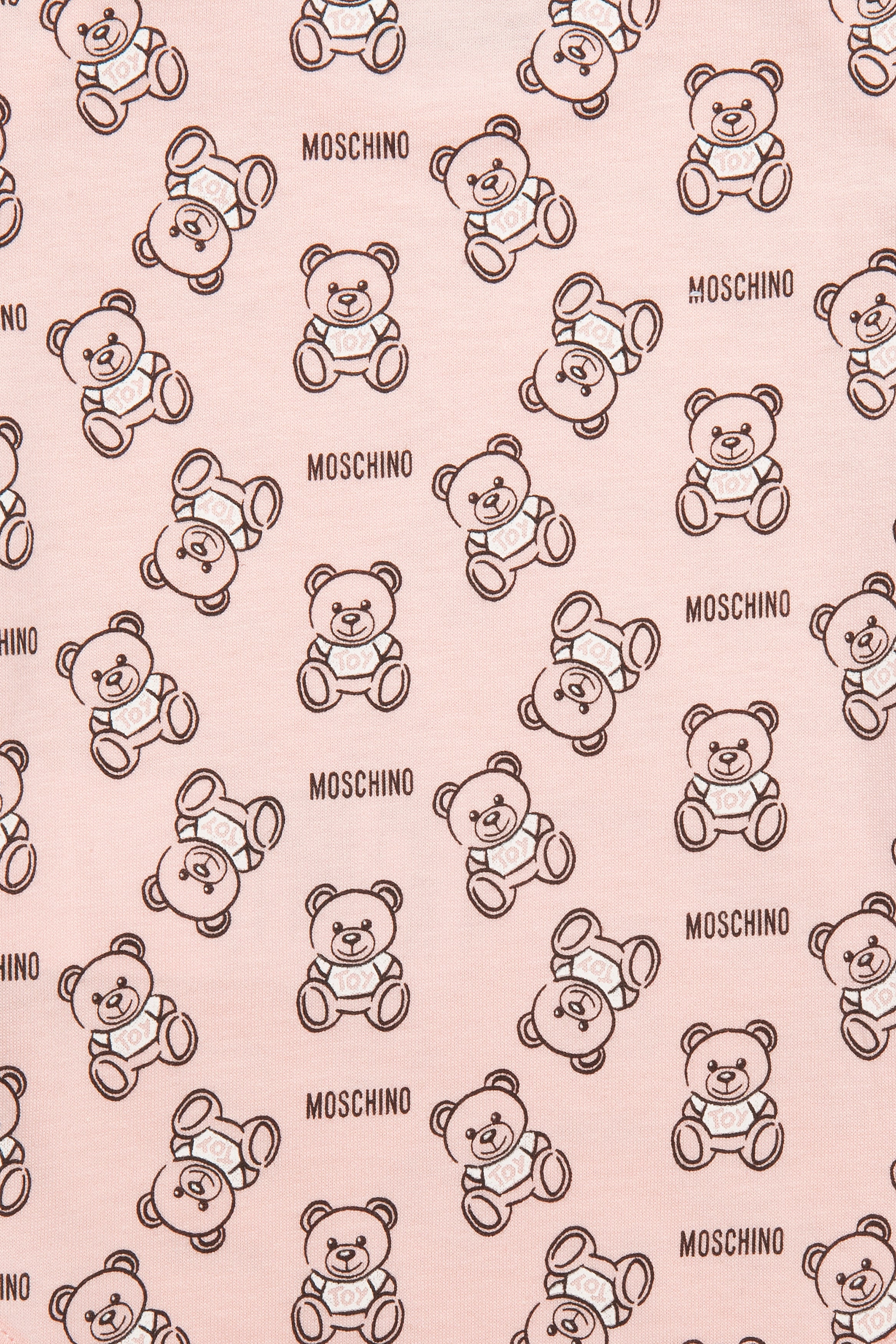 Baby Girls White & Pink Logo Cotton Set (2 Pieces）