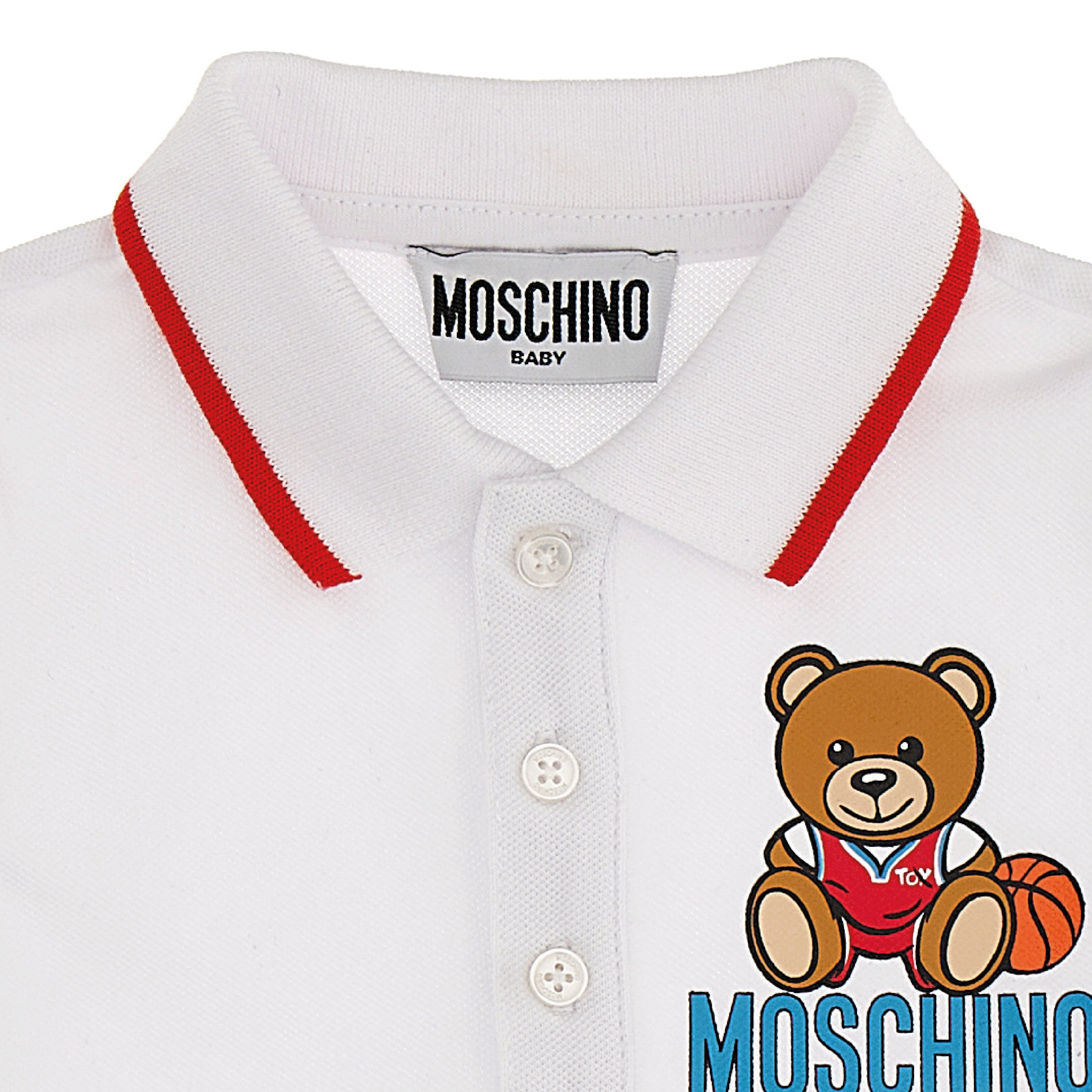 Baby Boys White Cotton Polo Shirt