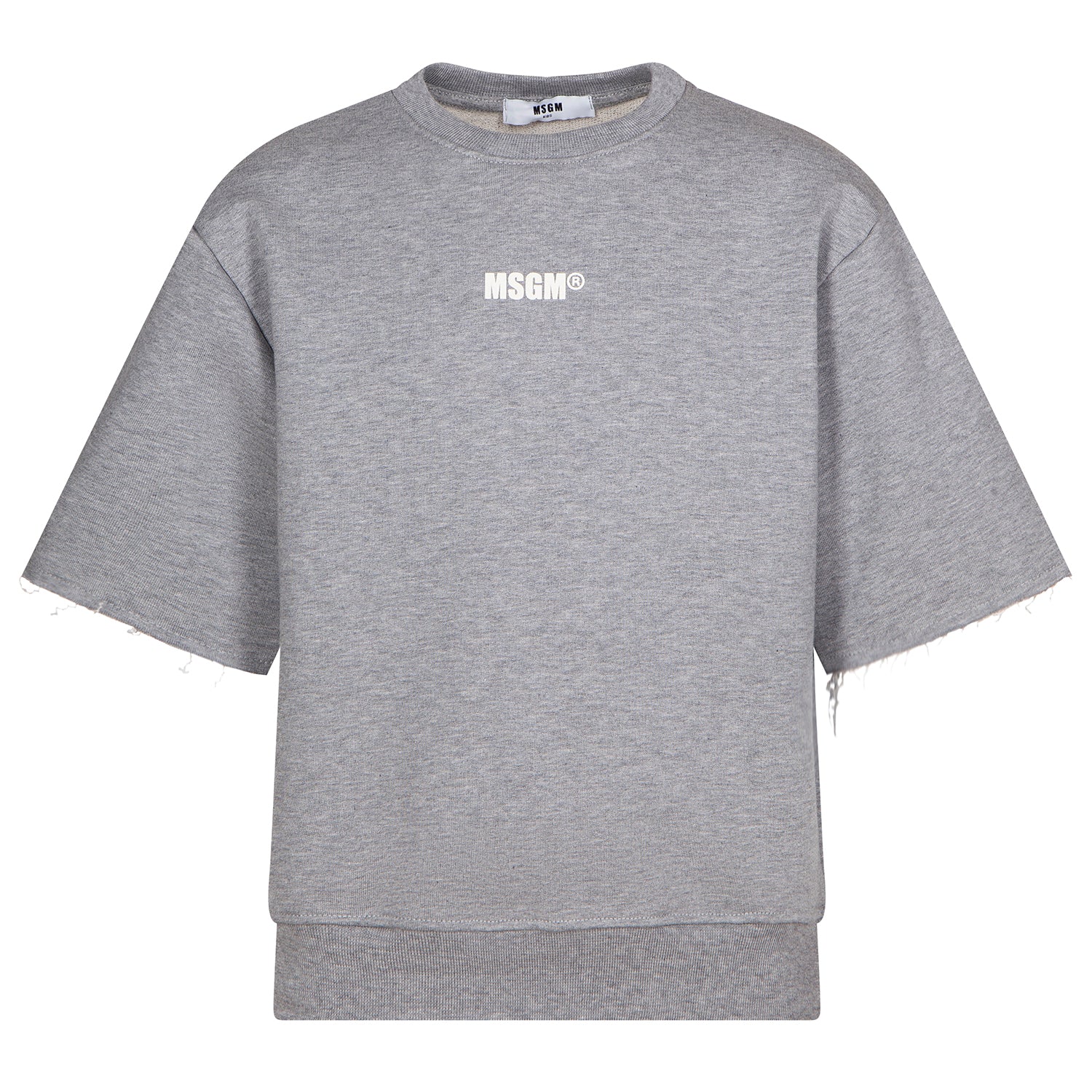Boys & Girls Grey Logo Short Sleeves Sweatshirt