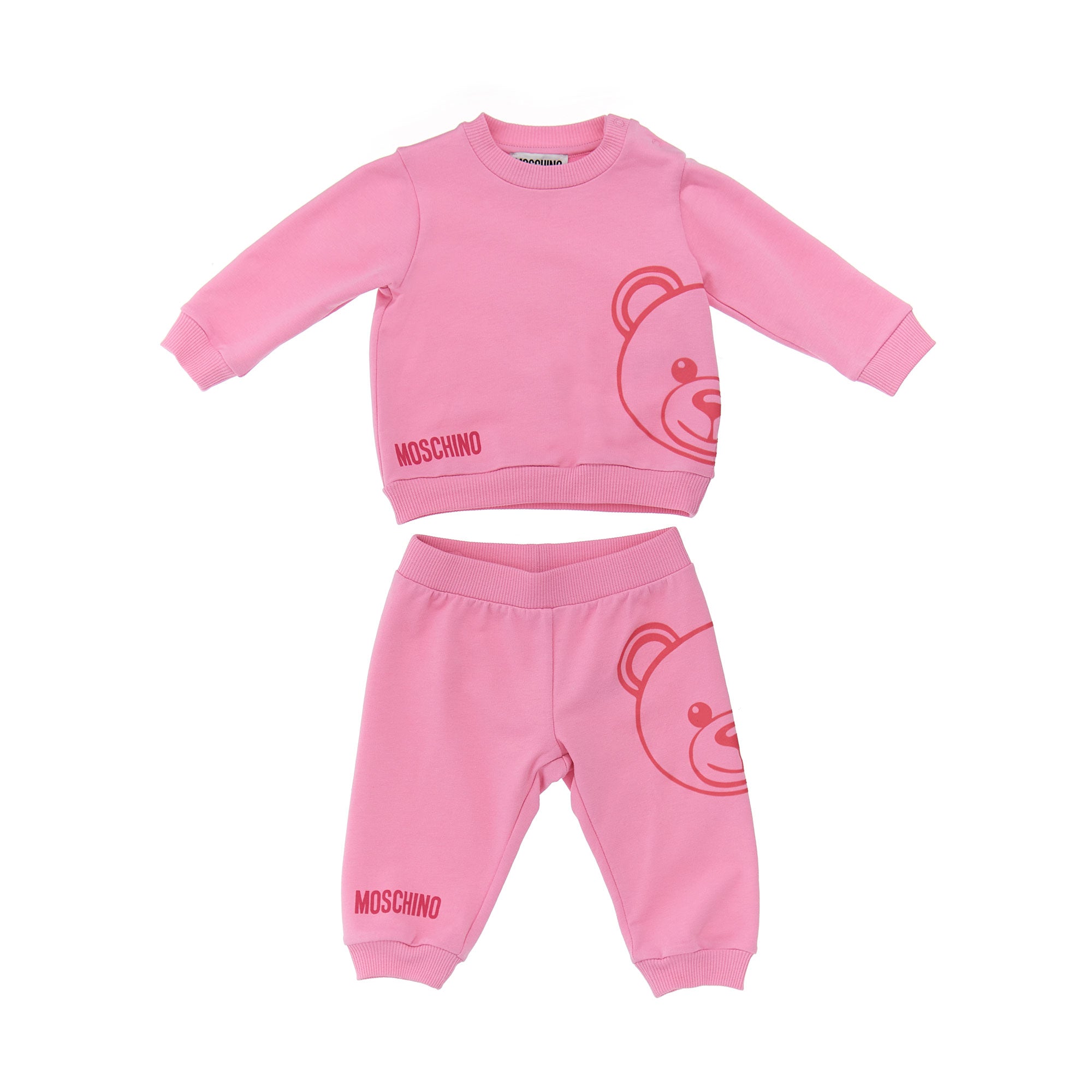 Ensemble en Coton Rose à Logo pour Bébés Filles