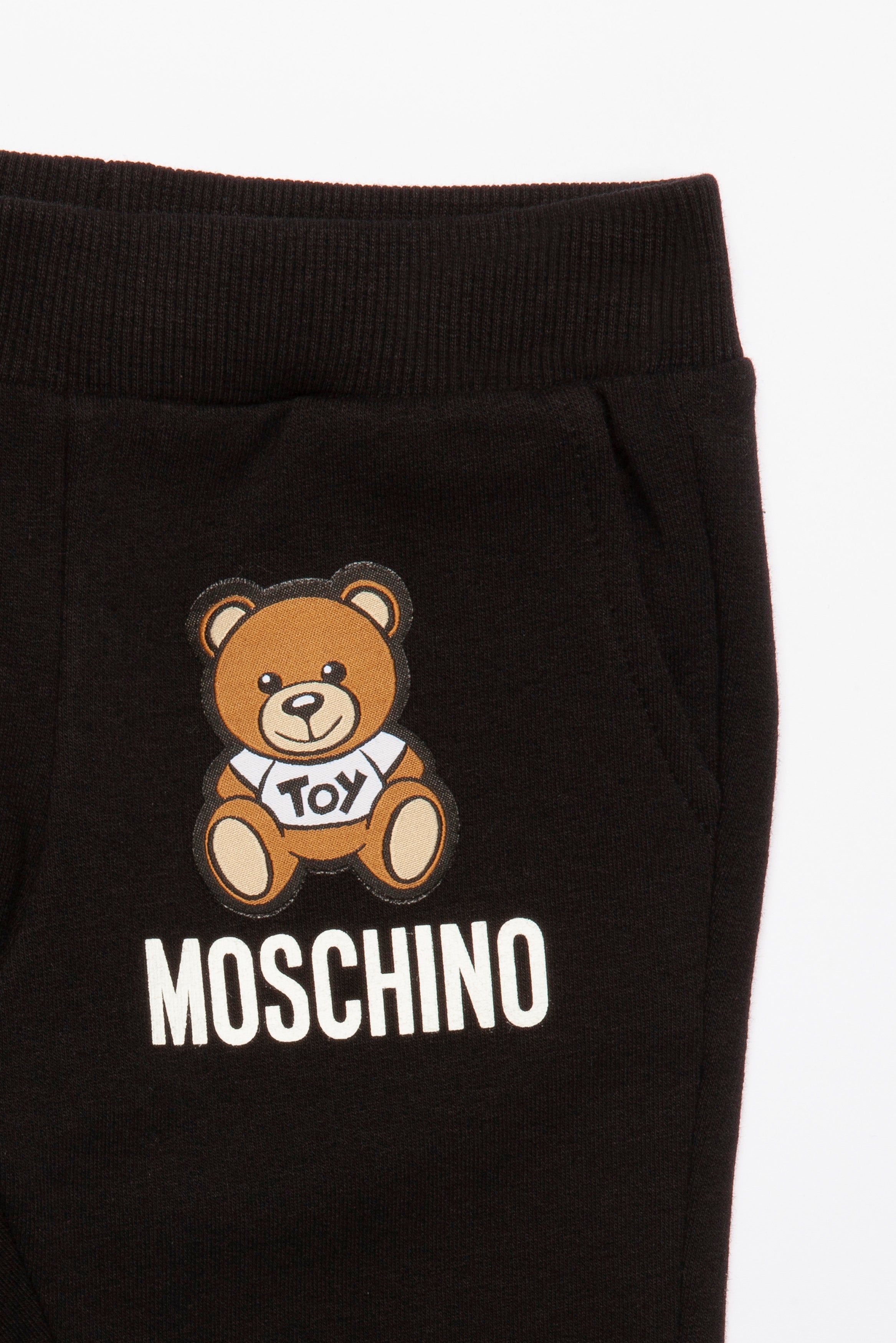 Baby Boys & Girls Black Logo Cotton Trousers