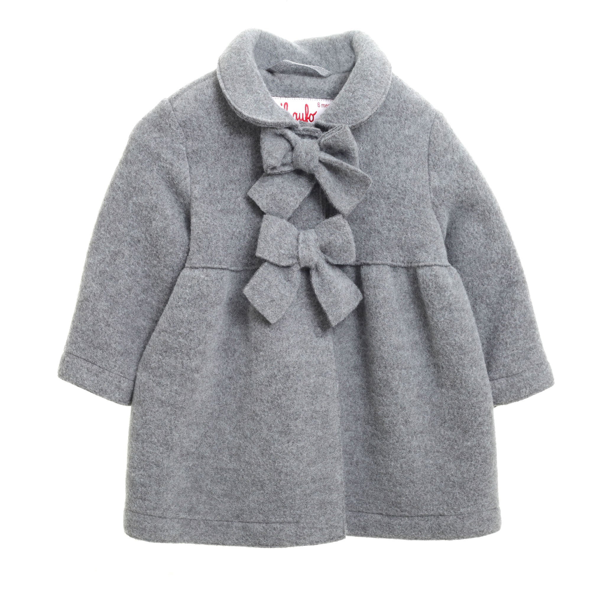 Baby Girls Dark  Grey Bow Trims Coat - CÉMAROSE | Children's Fashion Store - 1