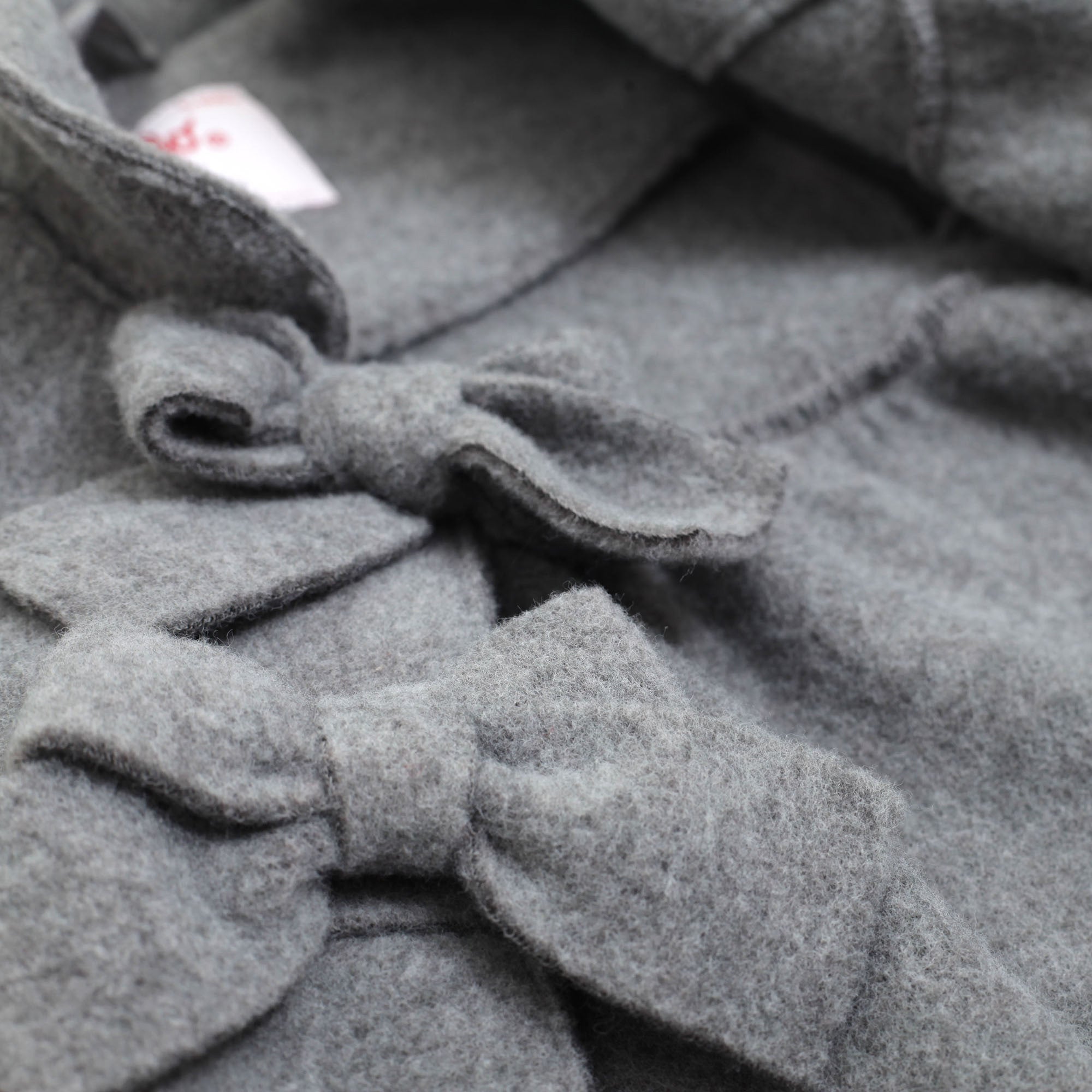 Baby Girls Dark  Grey Bow Trims Coat - CÉMAROSE | Children's Fashion Store - 3