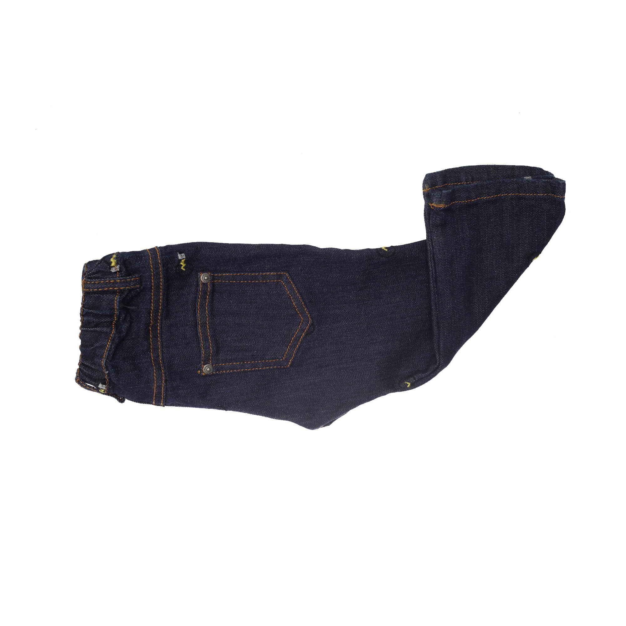 Baby Boys Blue Embroidered Denim Cotton Jeans - CÉMAROSE | Children's Fashion Store - 3
