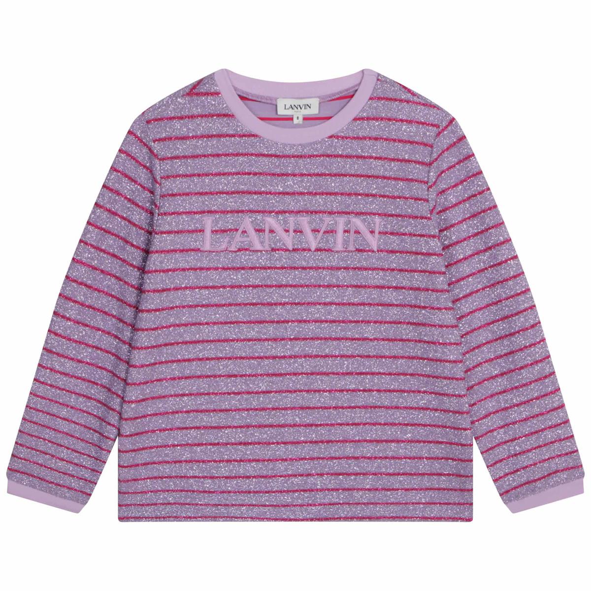 Girls Purple Stripes Sweater