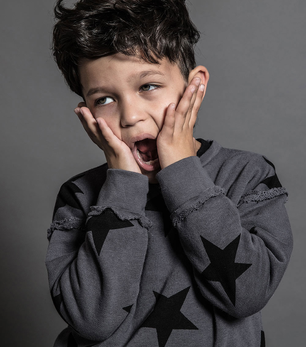 Boys & Girls Dark Grey Star Cotton Sweatshirt