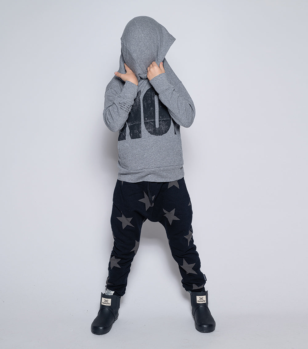 Boys & Girls Black Star Printed Cotton Trousers