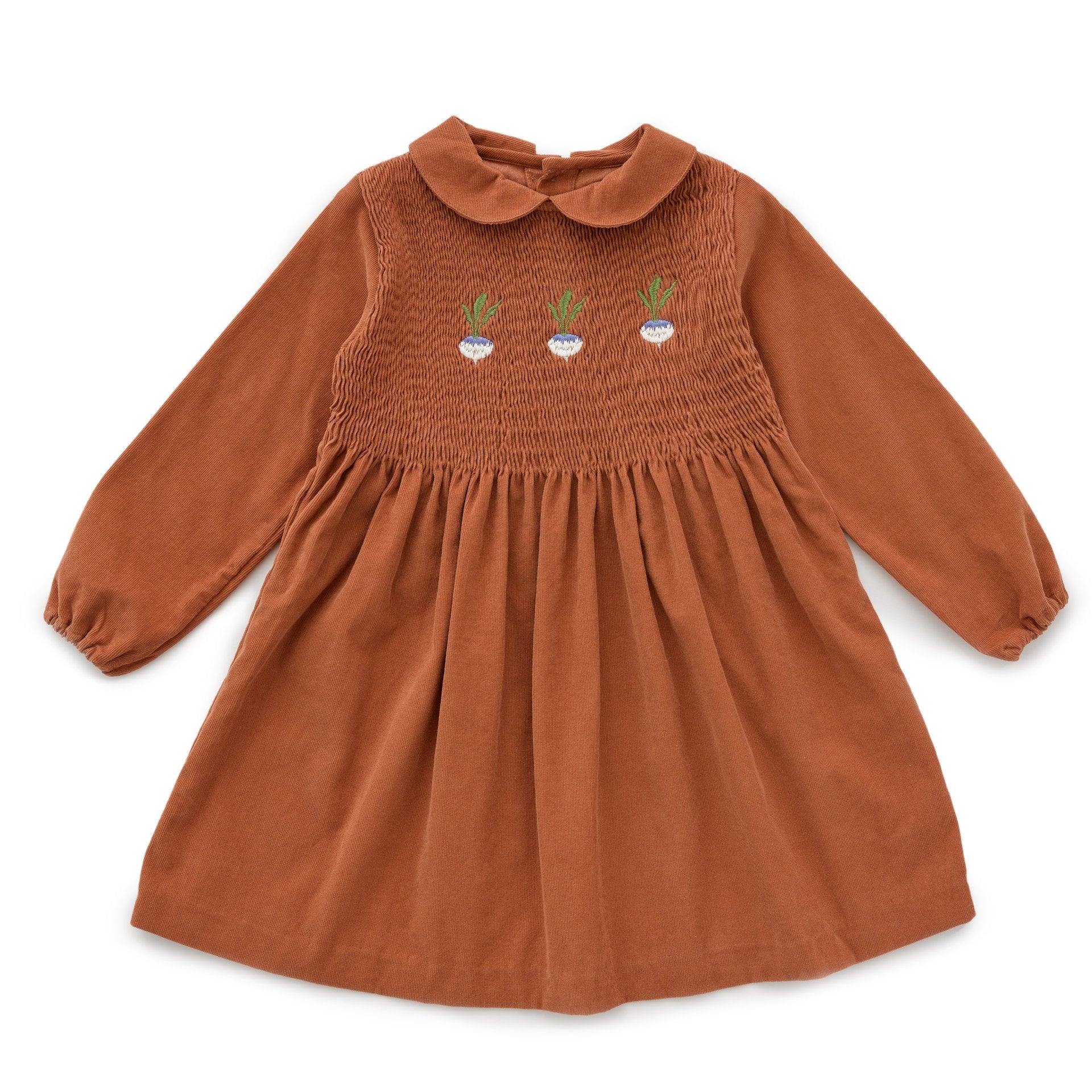 Robe automnale à col Claudine pour fille