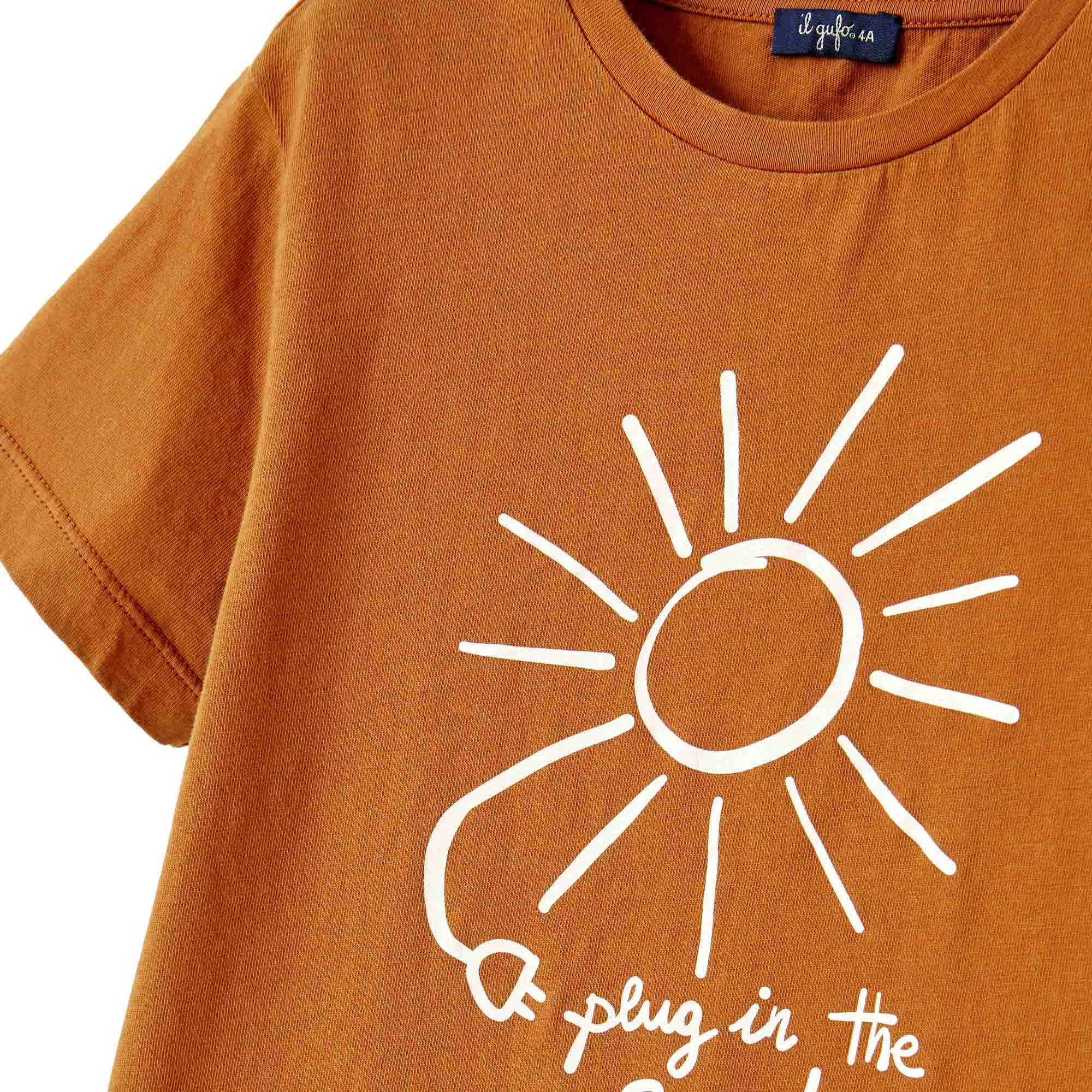 Boys & Girls Orange Sun Cotton T-Shirt