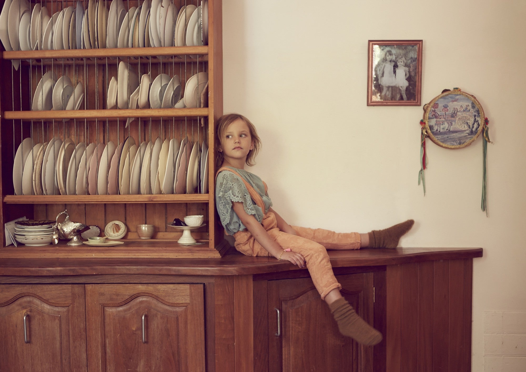 Girls Dark Pink Cotton 'Alma' Dungarees - CÉMAROSE | Children's Fashion Store - 7