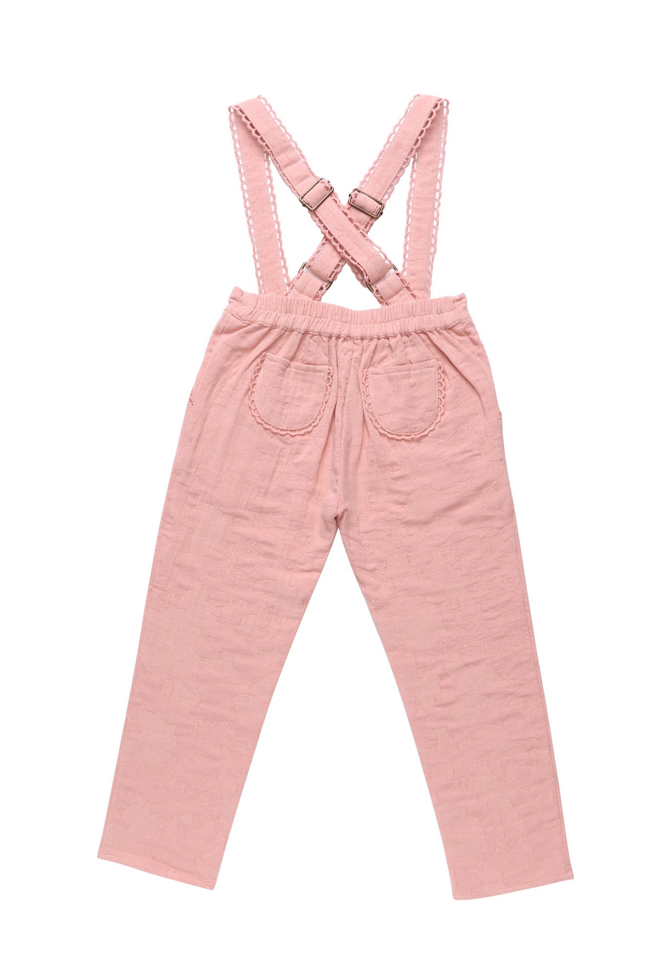 Girls Dark Pink Cotton 'Alma' Dungarees - CÉMAROSE | Children's Fashion Store - 3