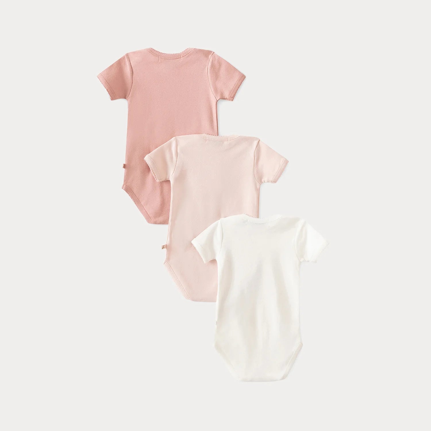 Baby Girls Pink Cotton Babysuit Set (3 Pack)