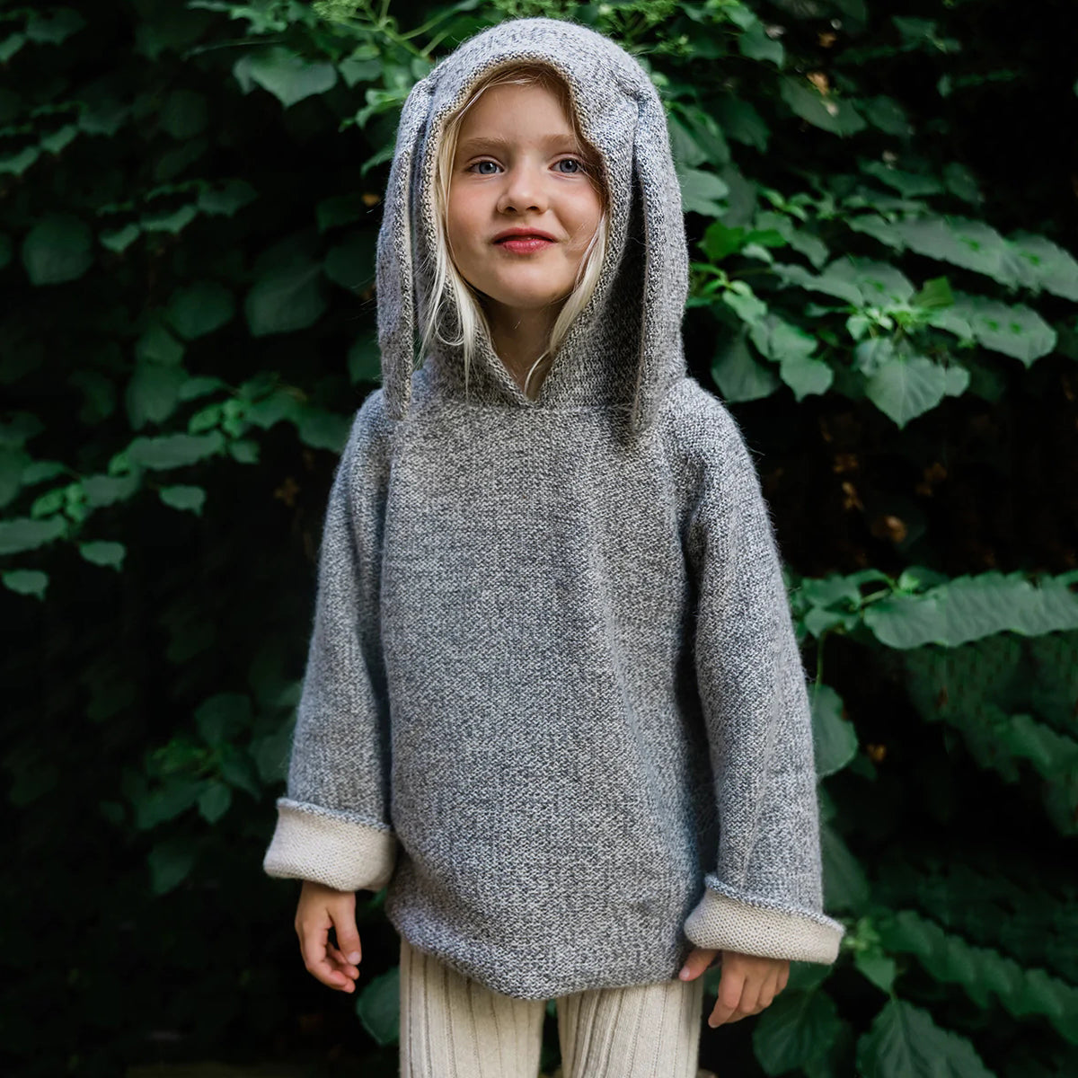 Boys & Girls Grey Alpaca Hooded Sweater
