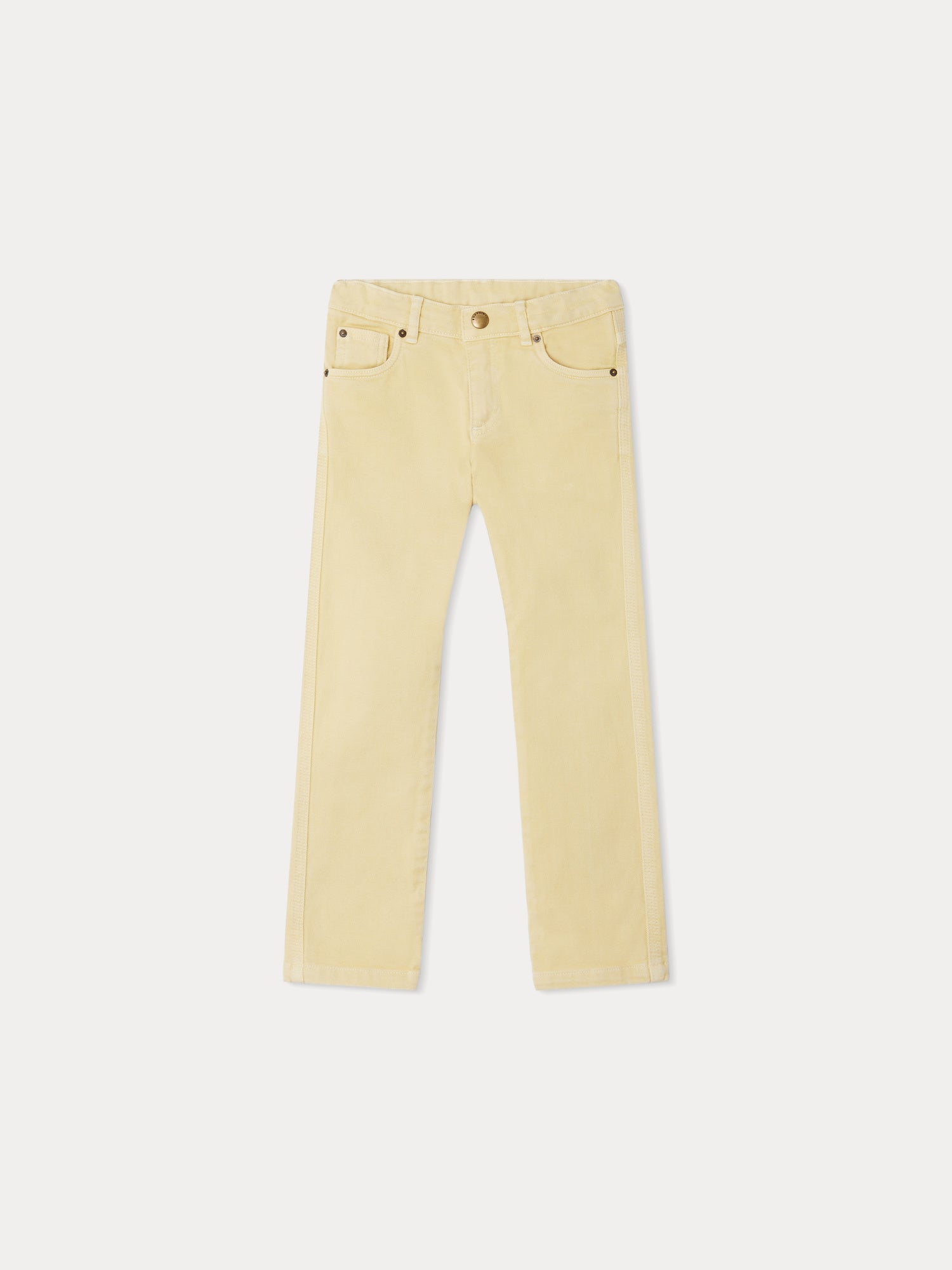 Boys & Girls Yellow Cotton Trousers