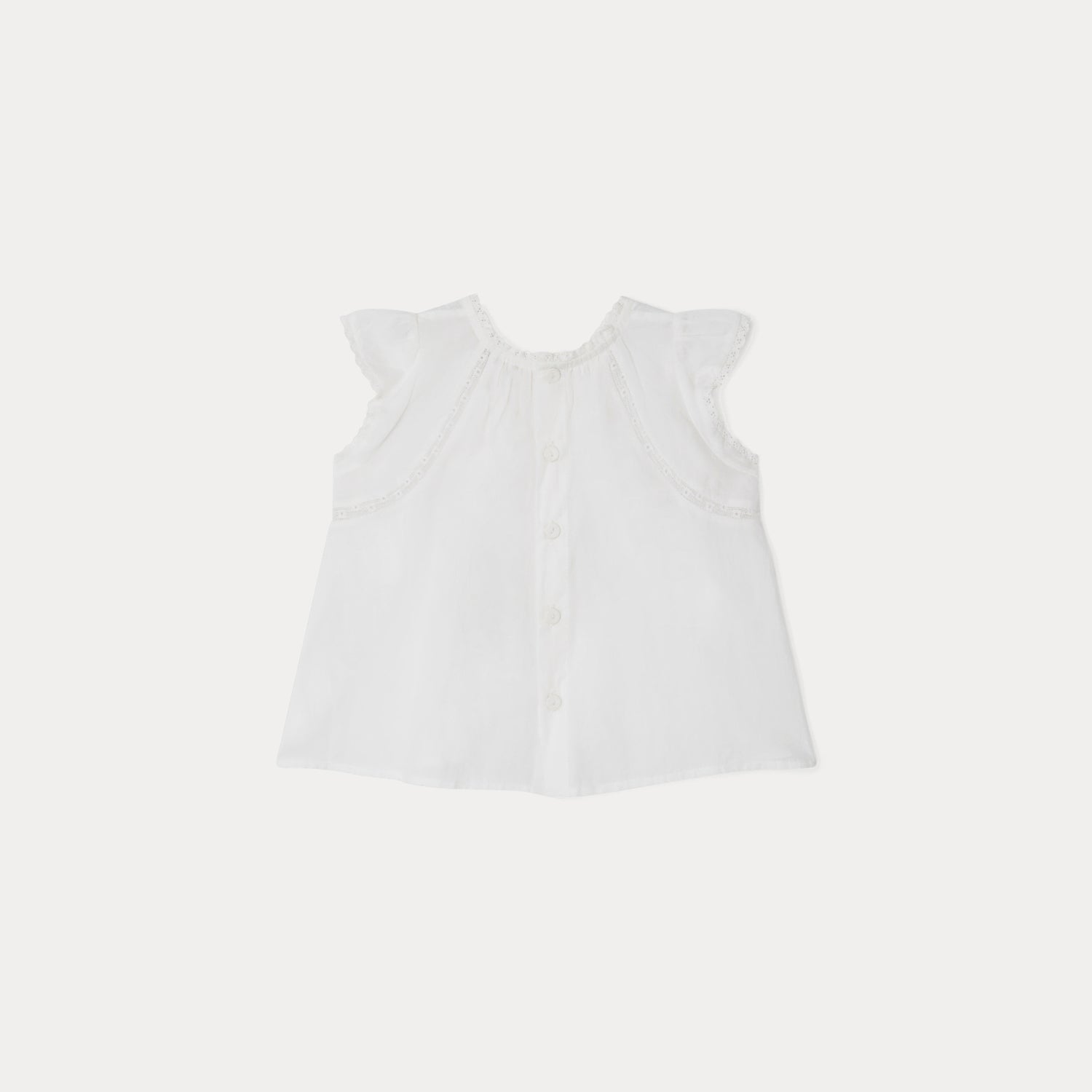 Baby Girls White Cotton Top