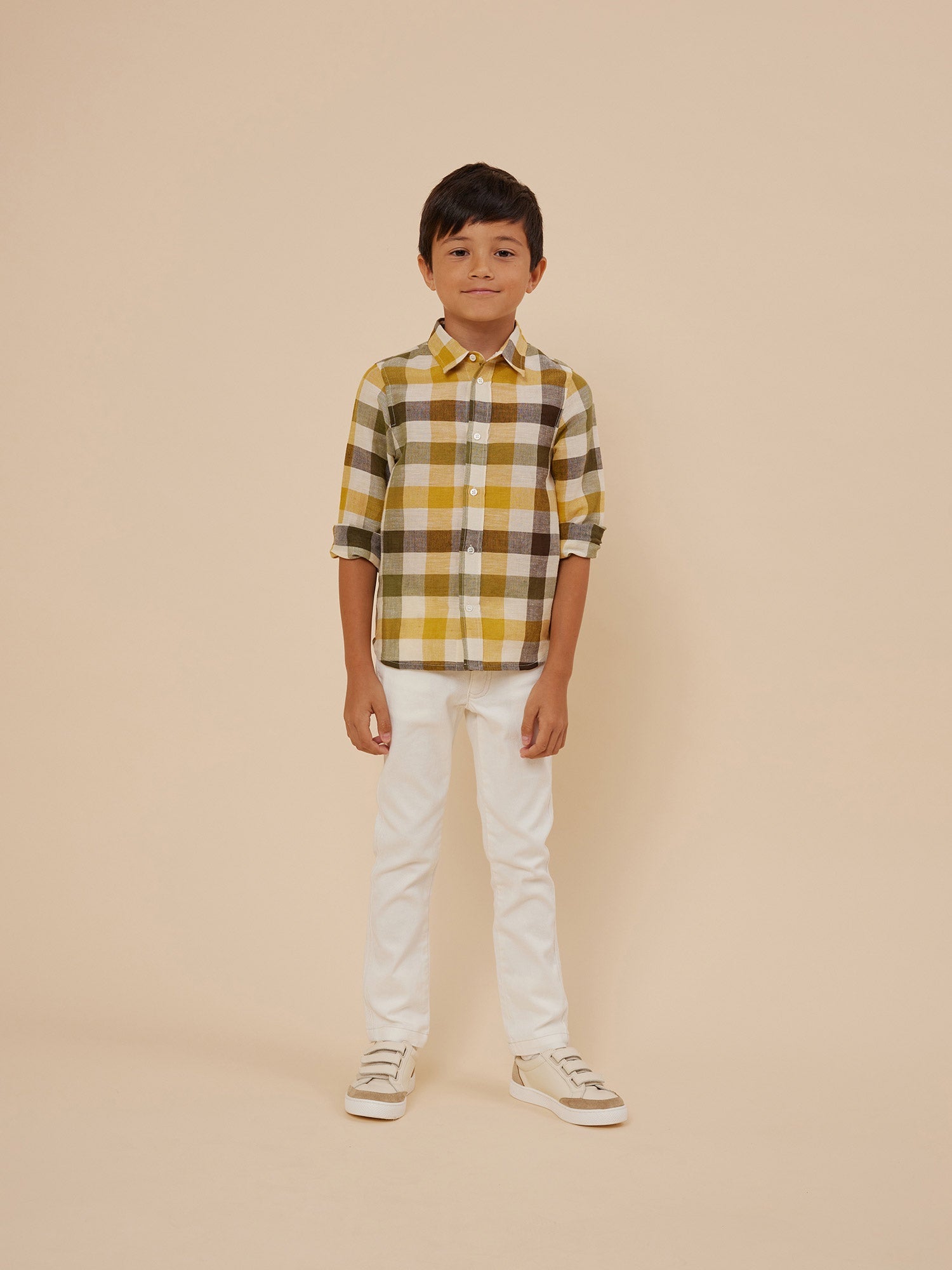 Boys White Cotton Trousers