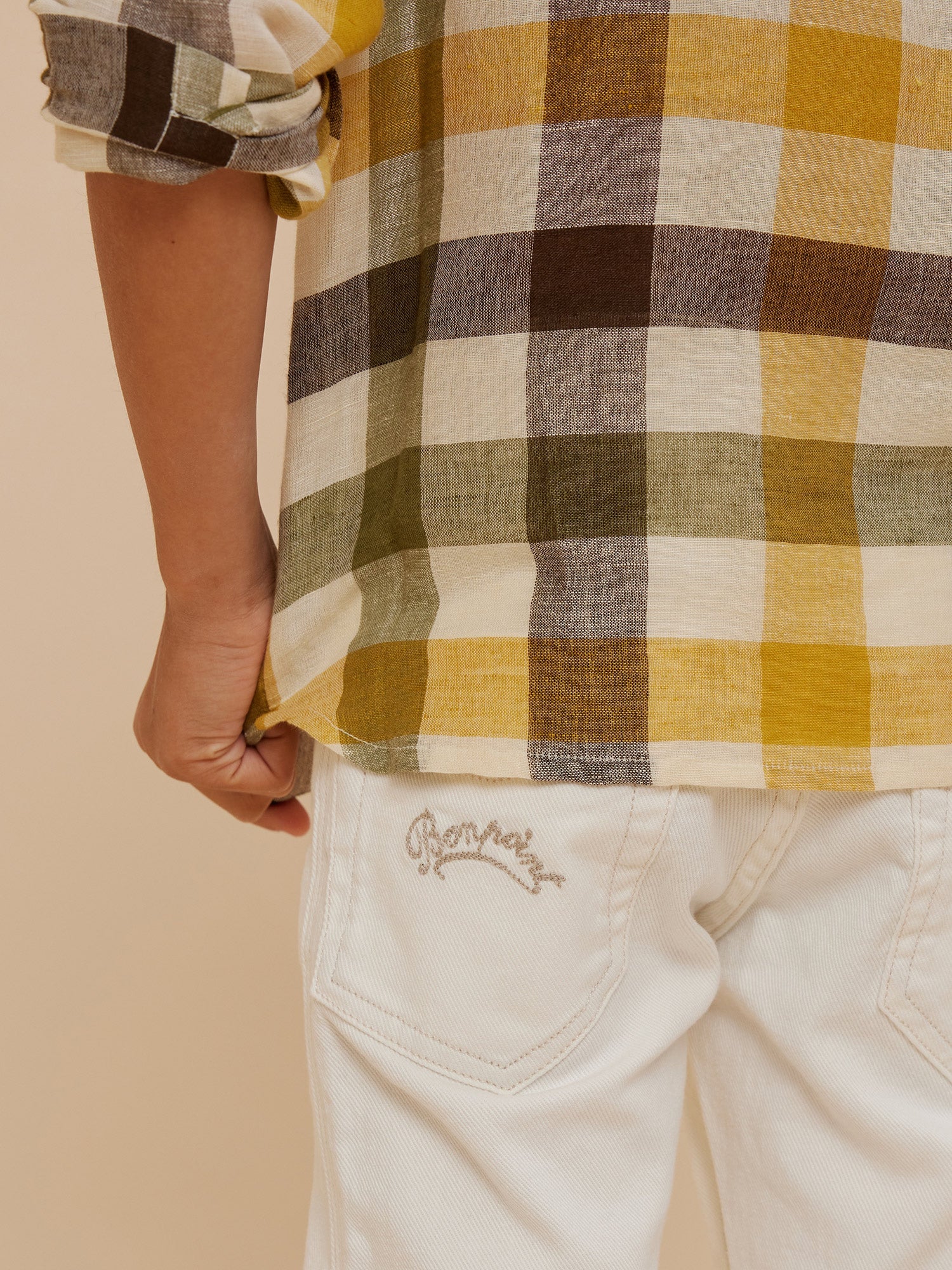 Boys White Cotton Trousers