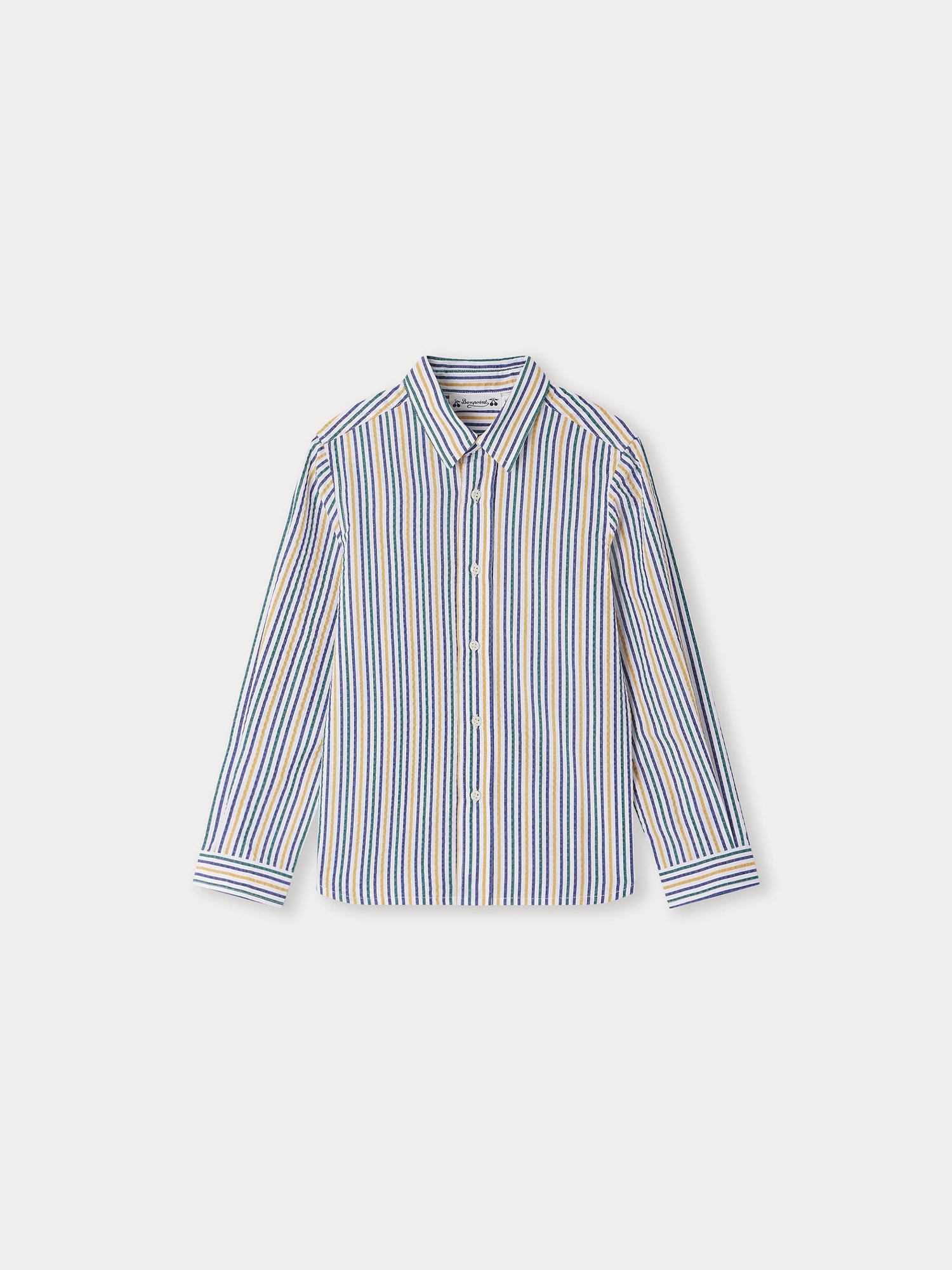 Boys Blue Stripes Cotton Shirt