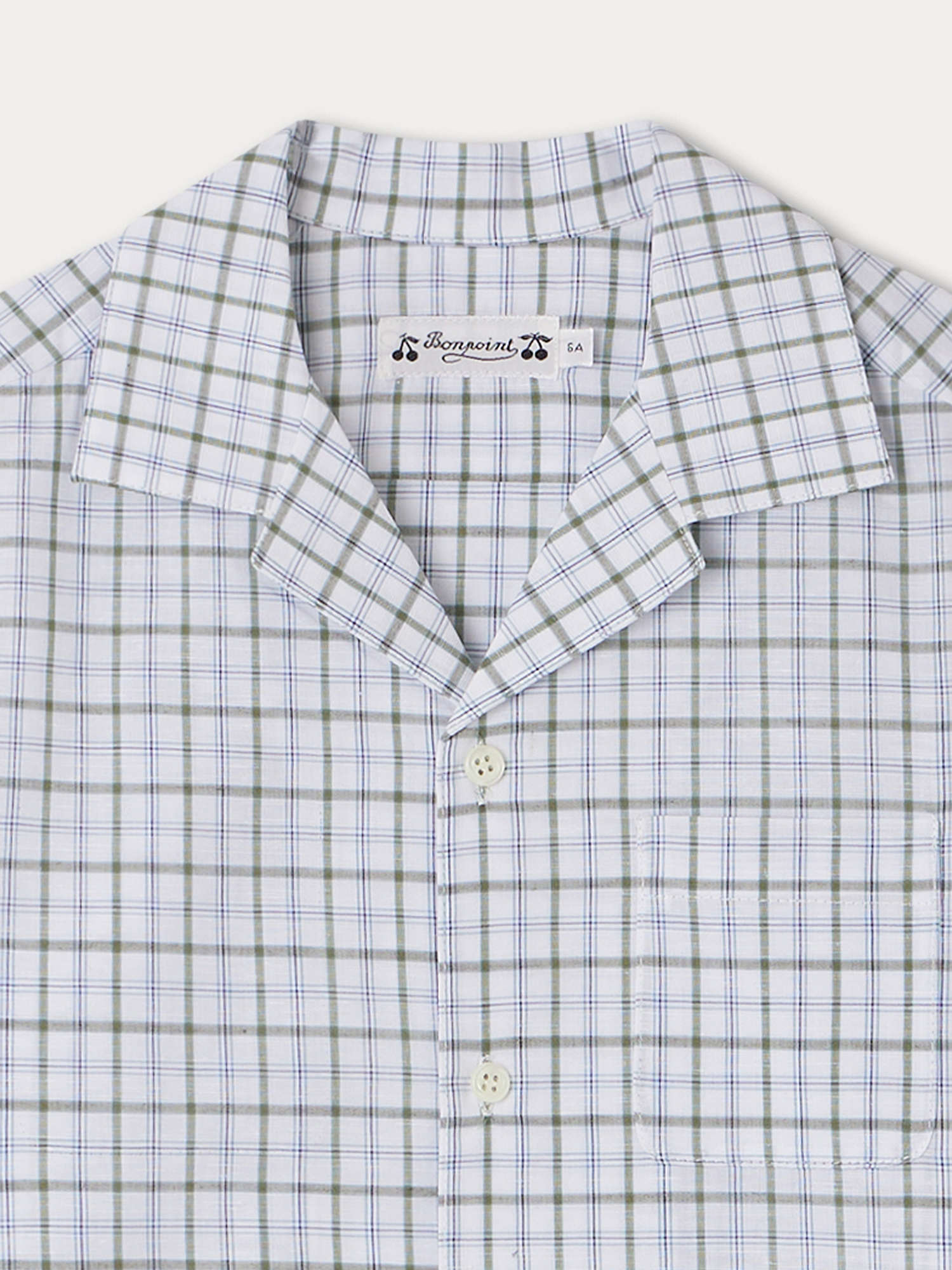 Boys Green Check Cotton Shirt