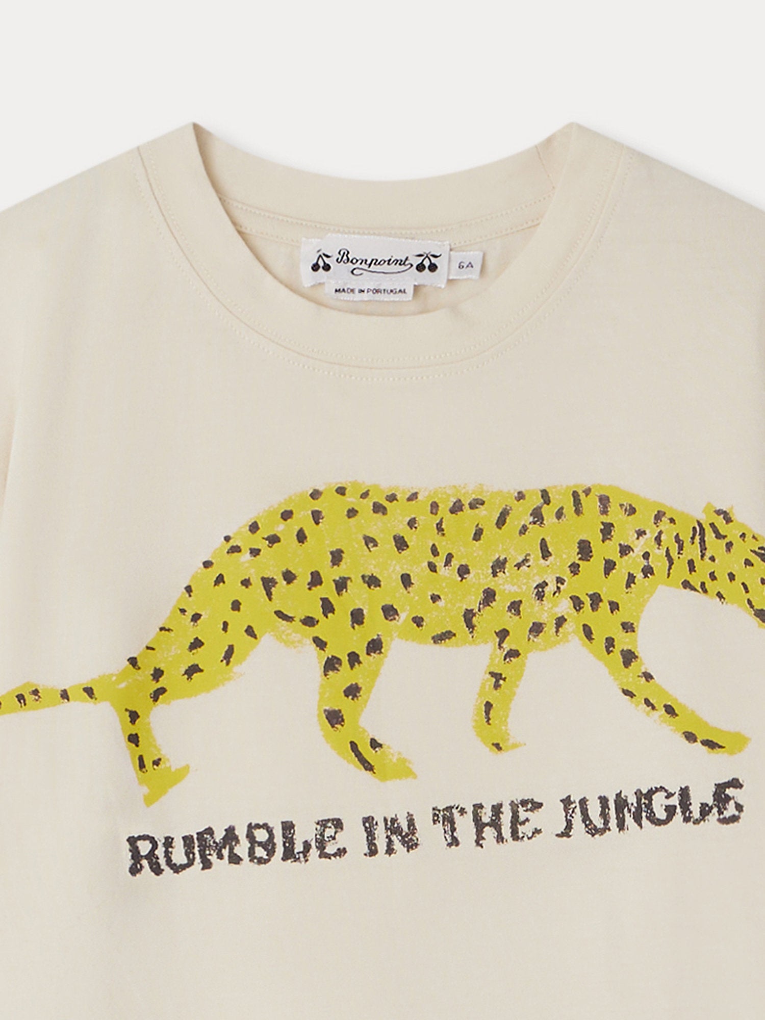 Boys Beige Printed Cotton T-Shirt