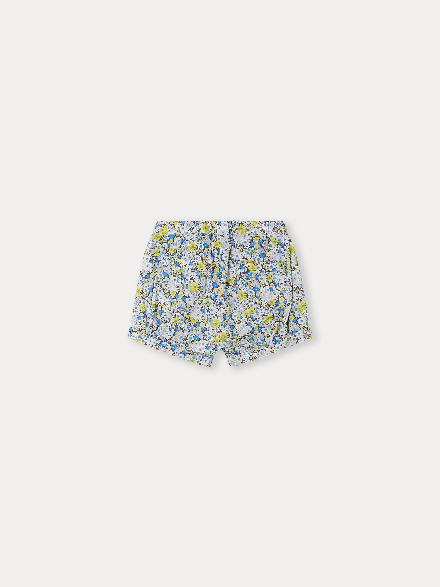 Baby Girls Blue Floral Cotton Shorts