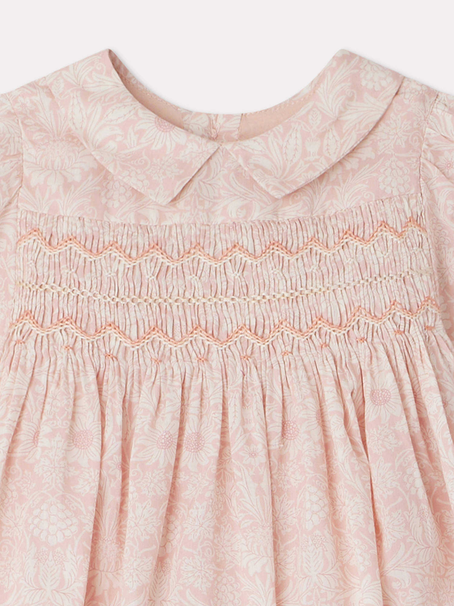 Baby Girls Pink Floral Cotton Dress Set