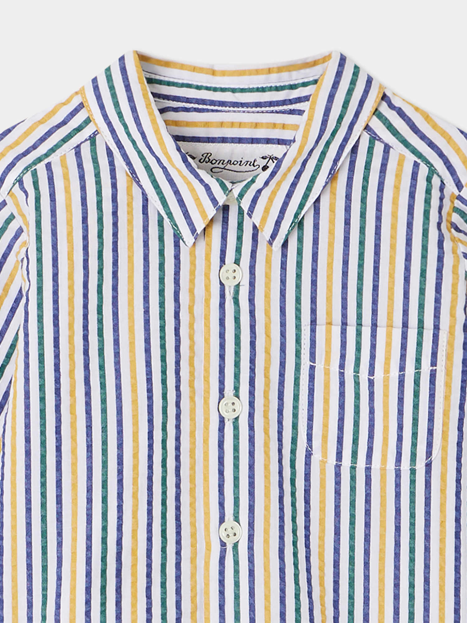 Baby Boys Blue Stripes Cotton Shirt