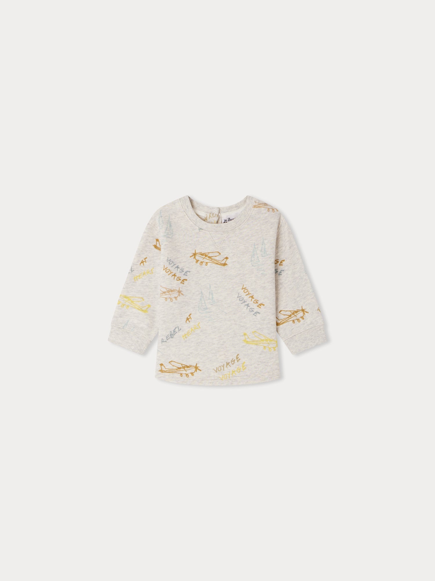 Baby Boys & Girls Grey Cotton Sweatshirt