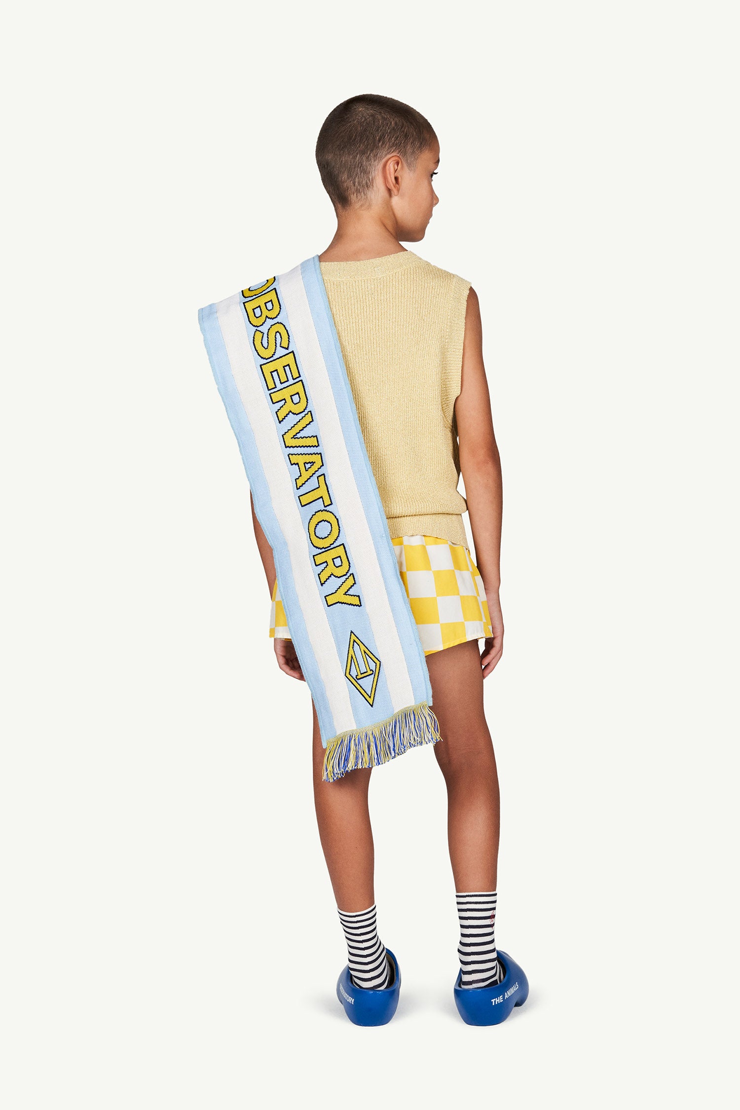 Boys Yellow Squares Swim Shorts
