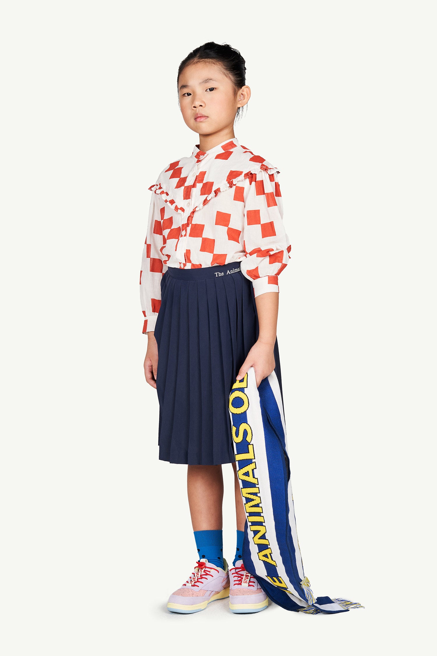Girls Navy Logo Skirt