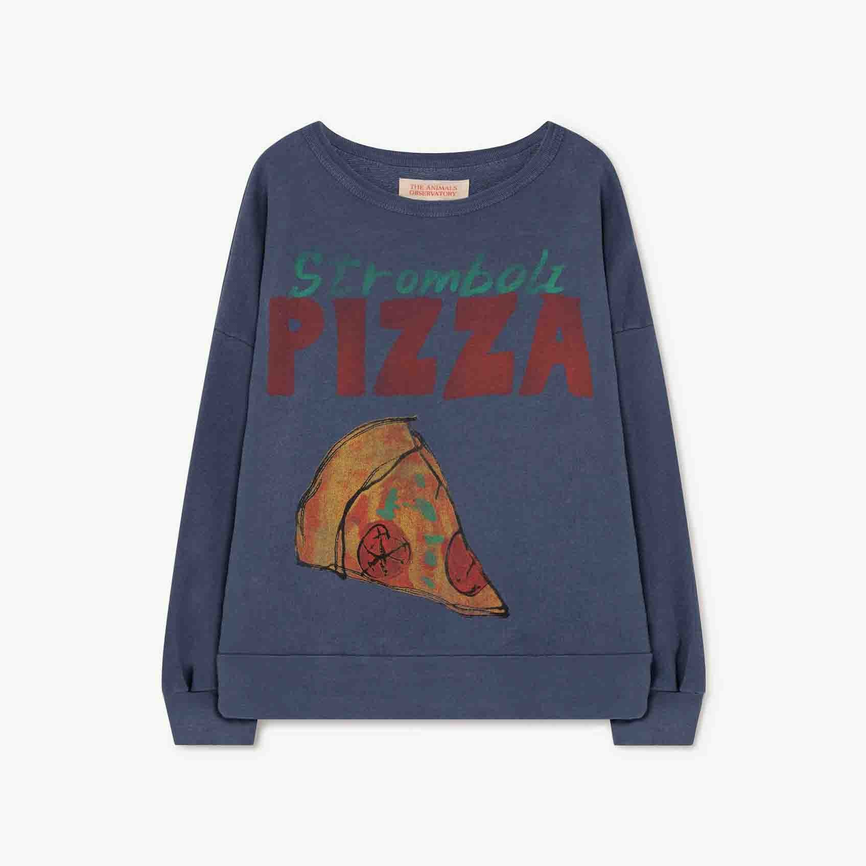 Boys & Girls Navy Pizza Cotton Sweatshirt