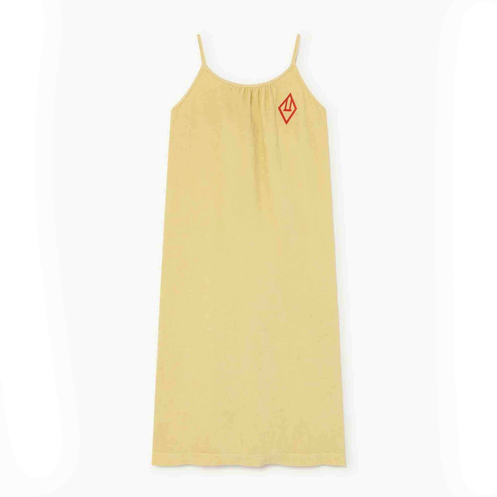 Girls Yellow Logo Cotton Dress