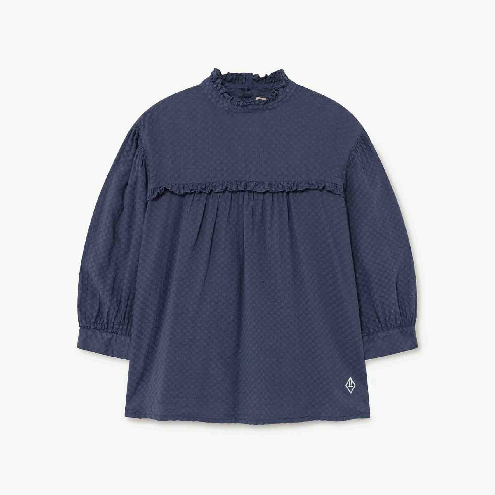 Girls Navy Logo Cotton Shirt