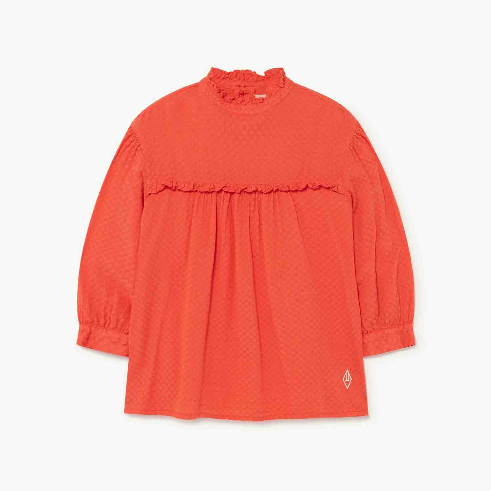 Girls Red Logo Cotton Shirt