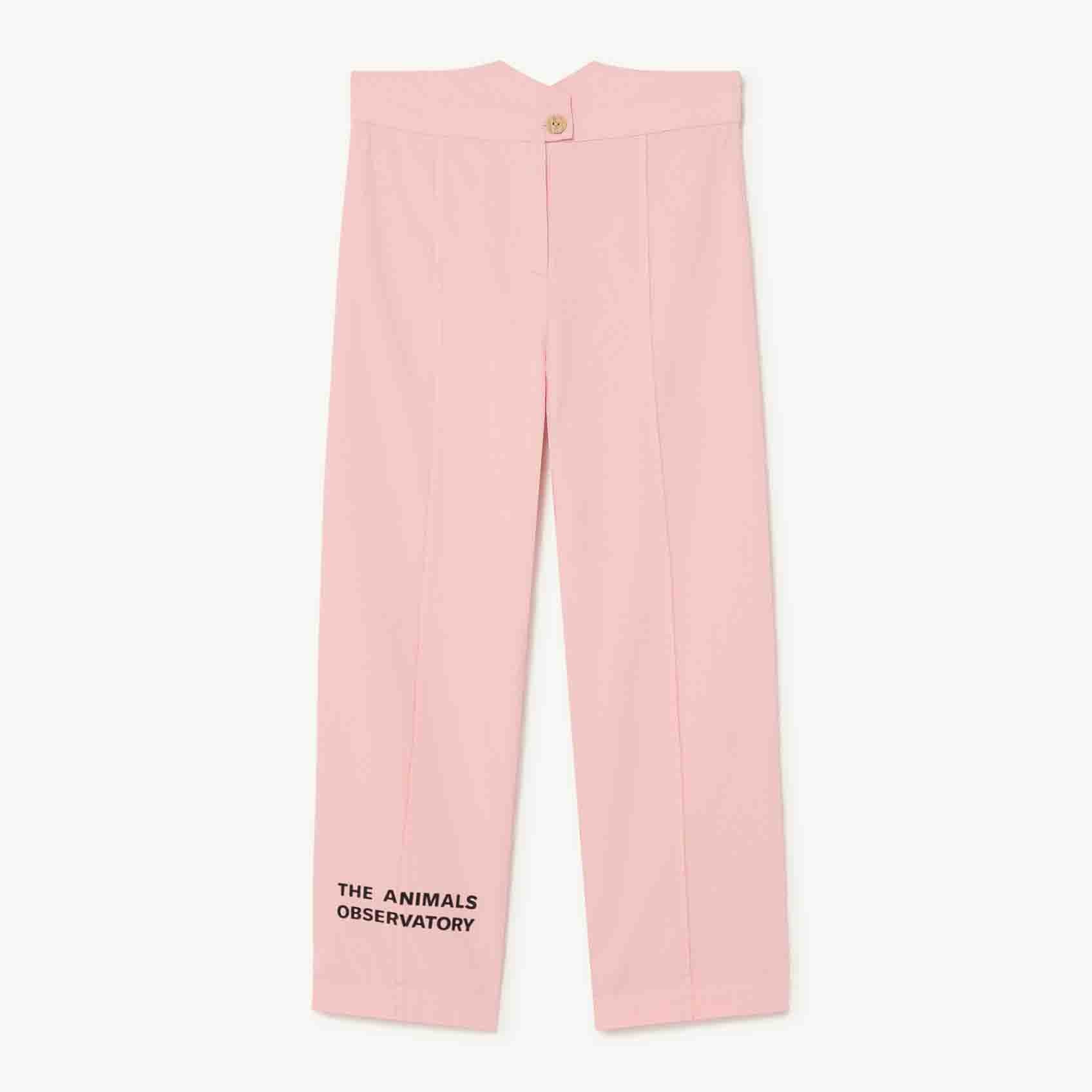 Girls Pink Logo Cotton Trousers