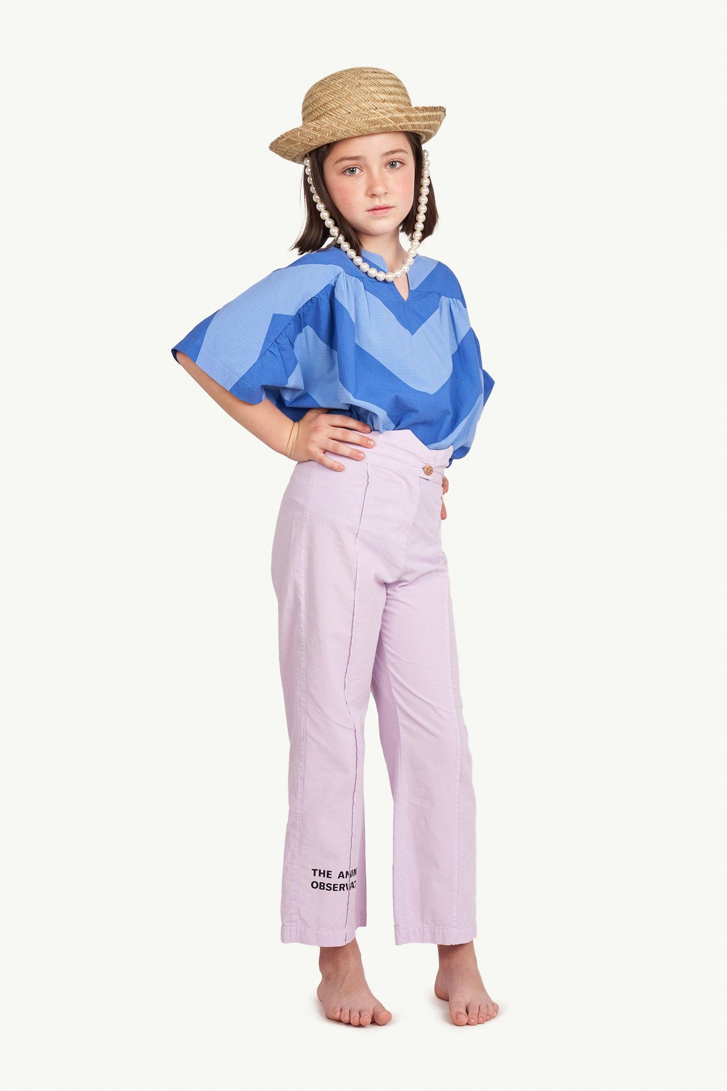 Girls Purple Cotton Trousers