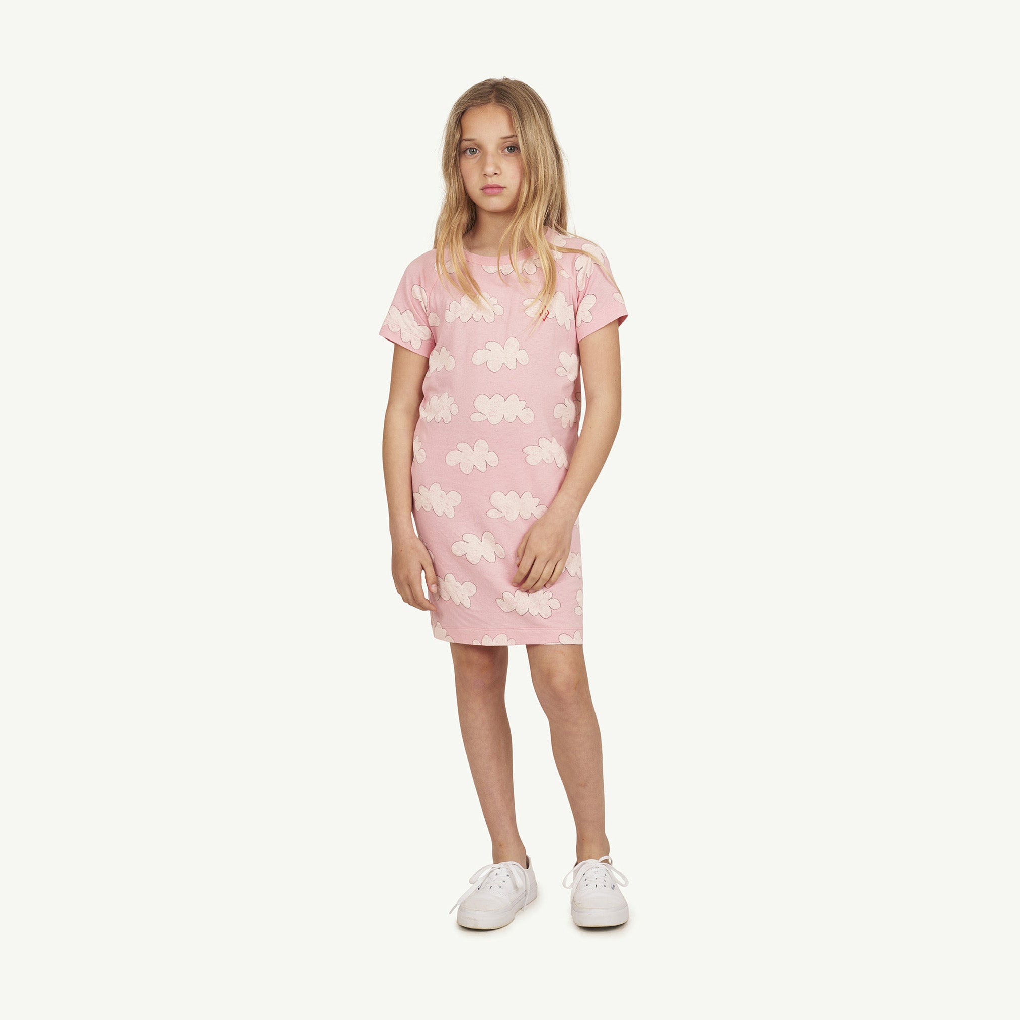Girls Pink Printed Cotton Dress