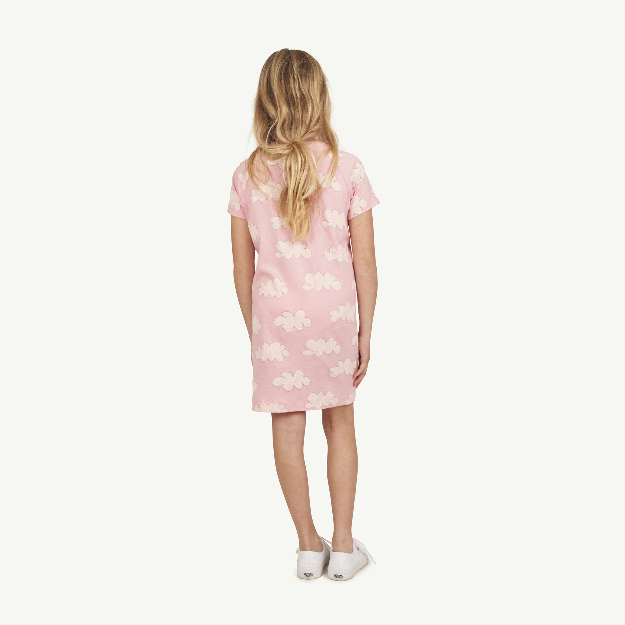 Girls Pink Printed Cotton Dress