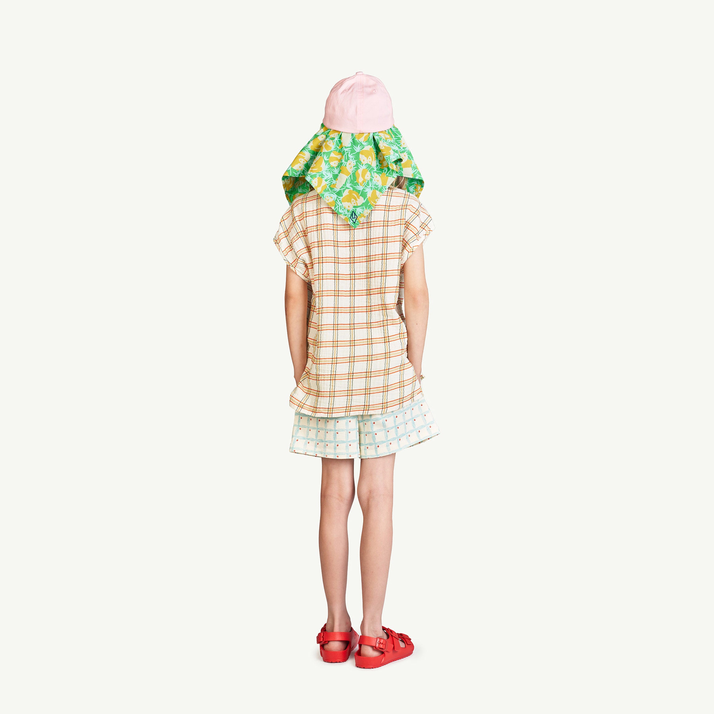 Boys & Girls White Check Cotton Shorts