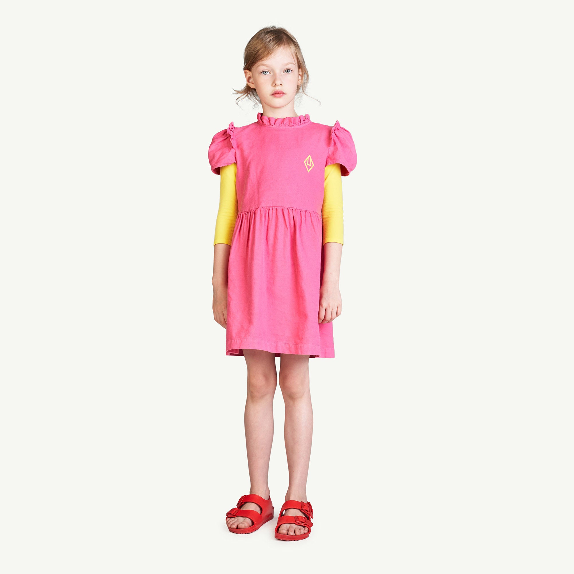 Girls Pink Logo Cotton Dress