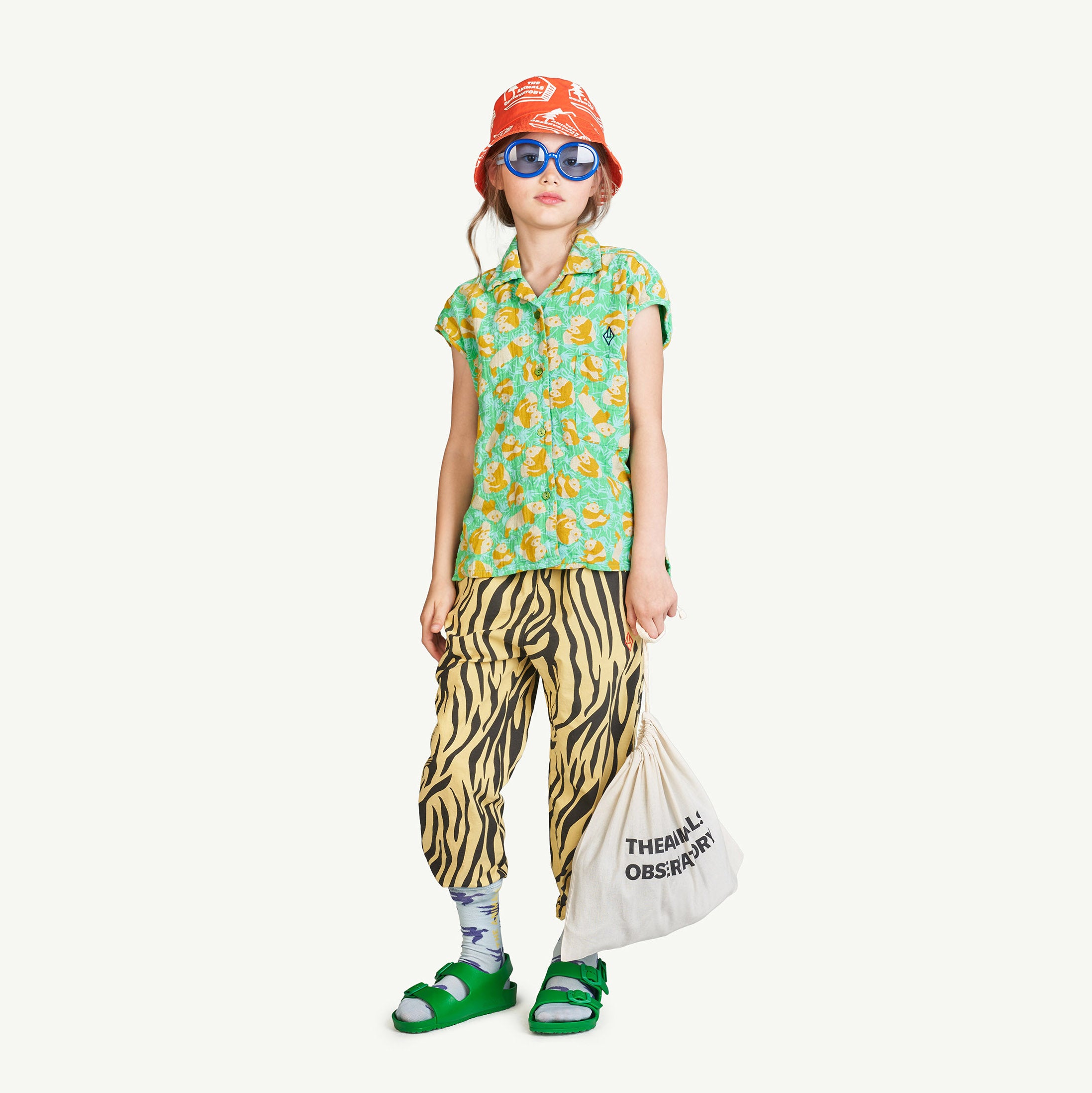 Boys & Girls Yellow Zebra Cotton Trousers