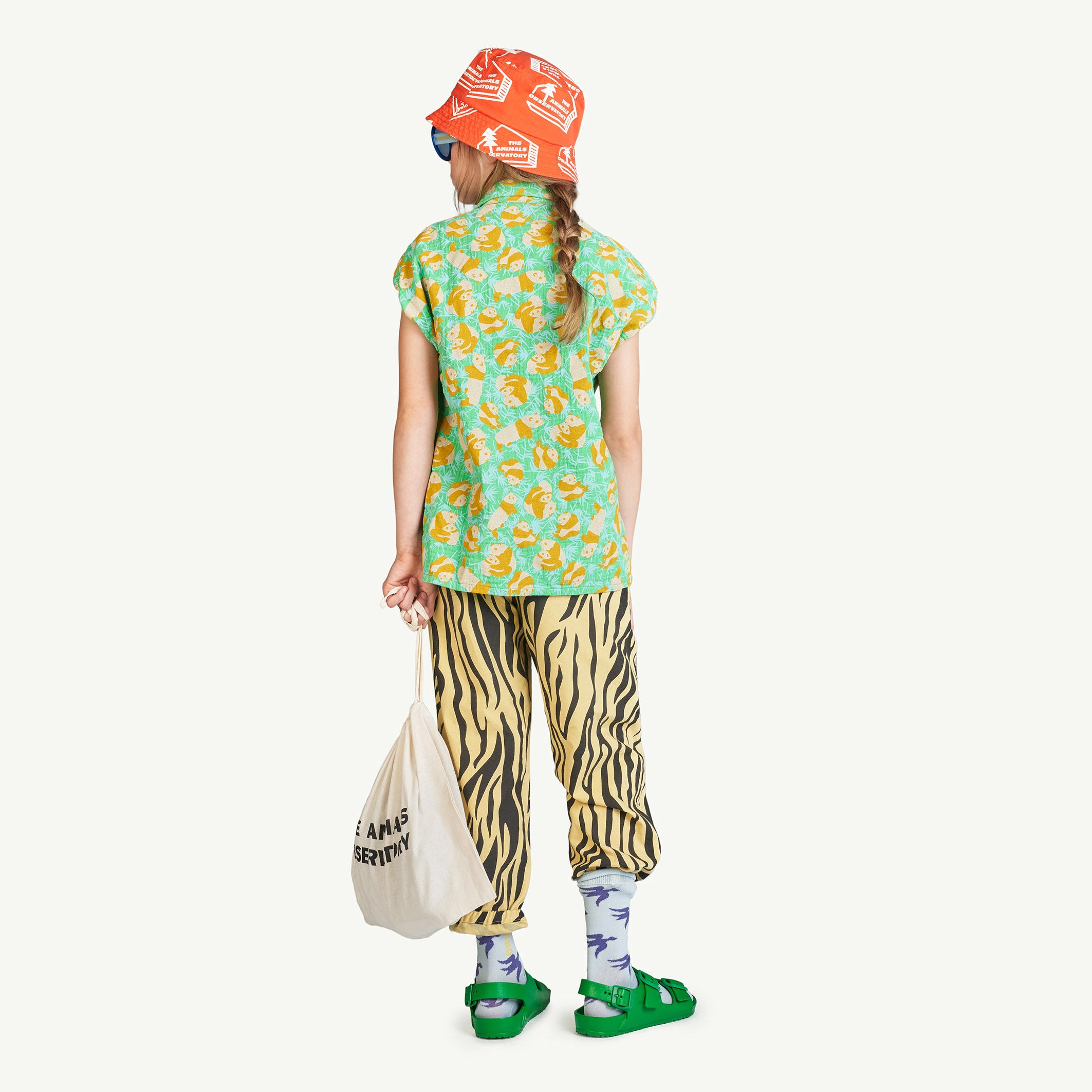 Boys & Girls Yellow Zebra Cotton Trousers
