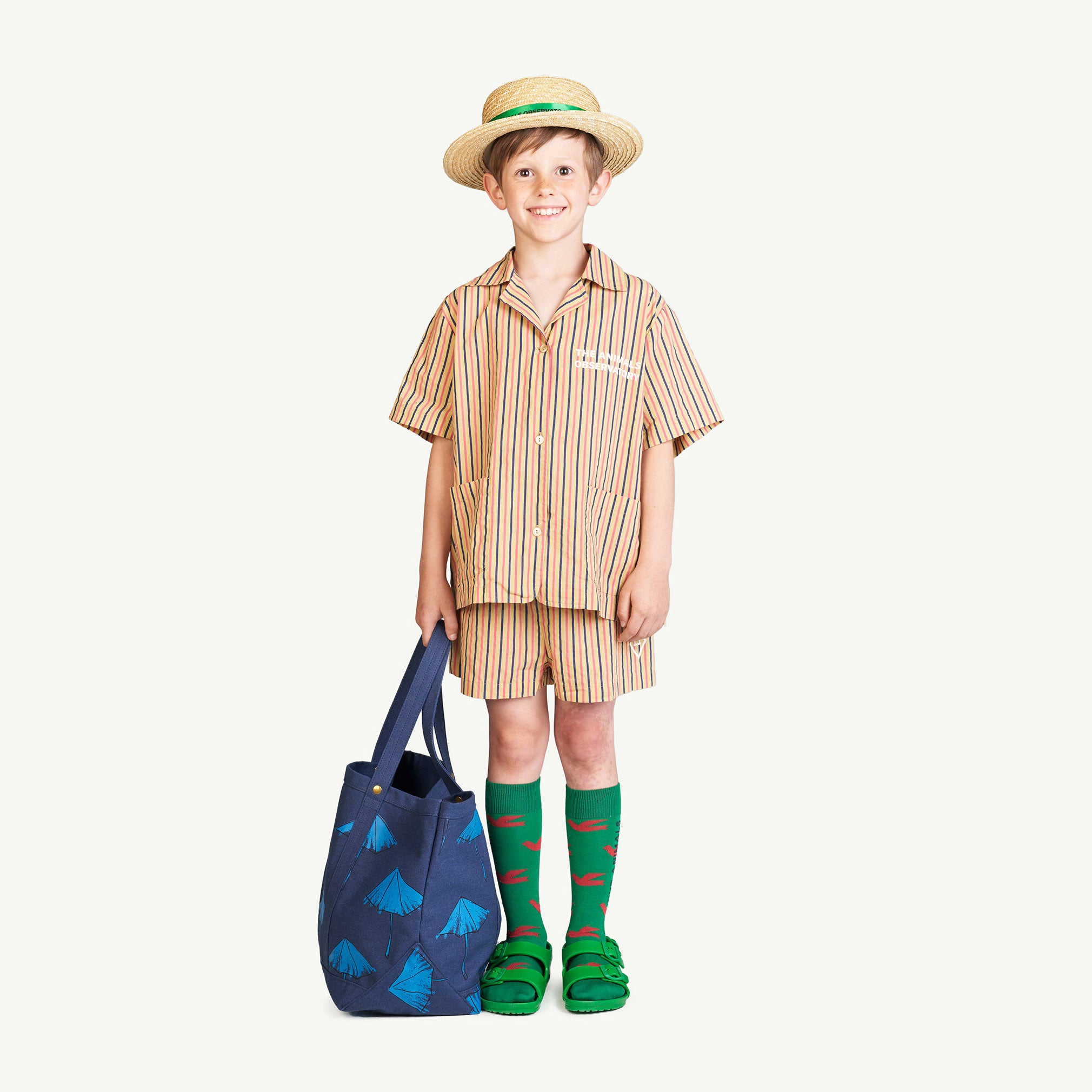 Boys & Girls Camel Stripes Cotton Nightwear Set