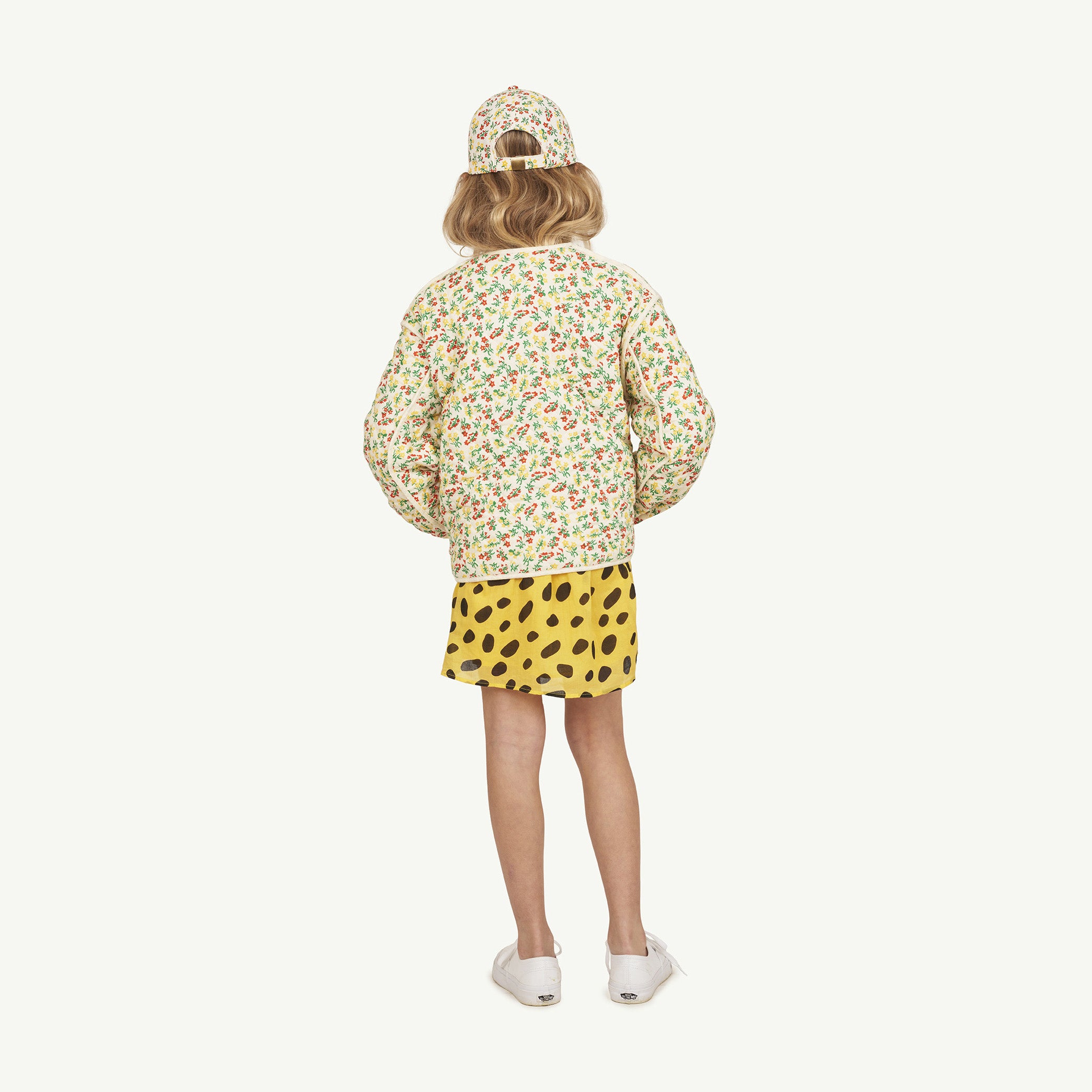 Girls Green Floral Padded Reversible Jacket