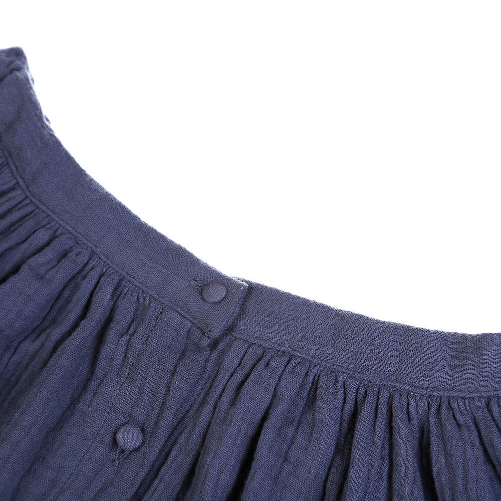 Girls Navy Blue Patch Pocket Cotton 'Siberie' Skirt - CÉMAROSE | Children's Fashion Store - 4
