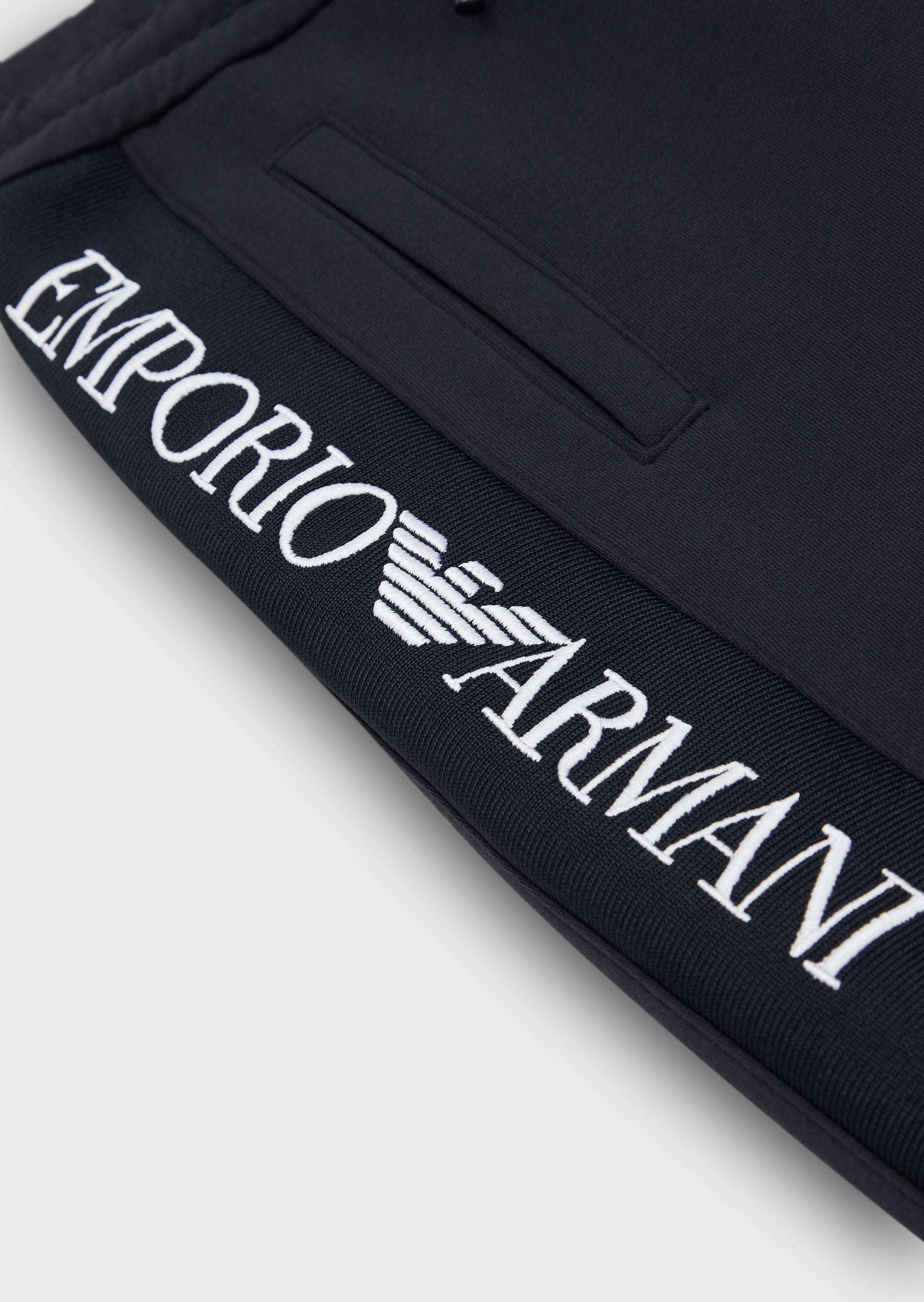 Boys Navy Logo Cotton Trousers