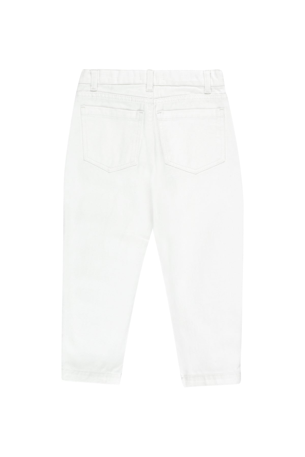 Boys & Girls White Tiny Denim Trousers