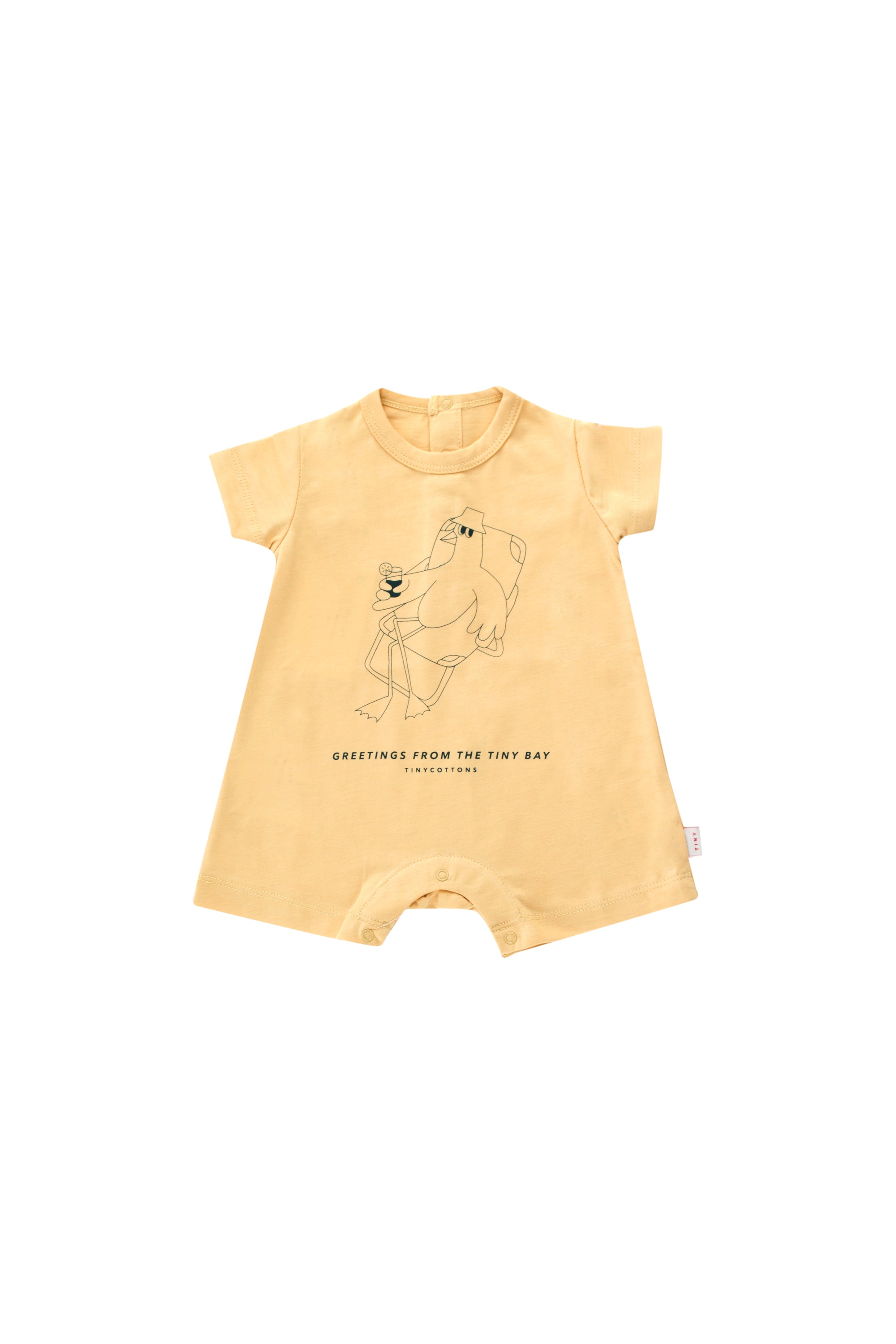 Baby Boys & Girls Yellow Cotton Babysuit