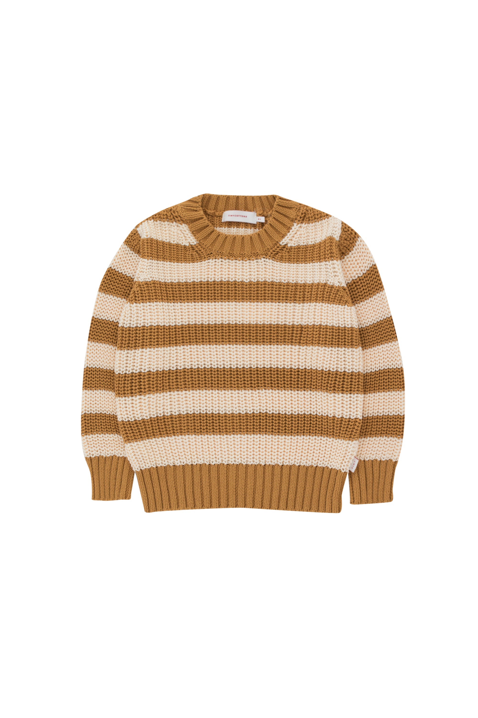 Boys & Girls Caramel Striped Cotton Sweater